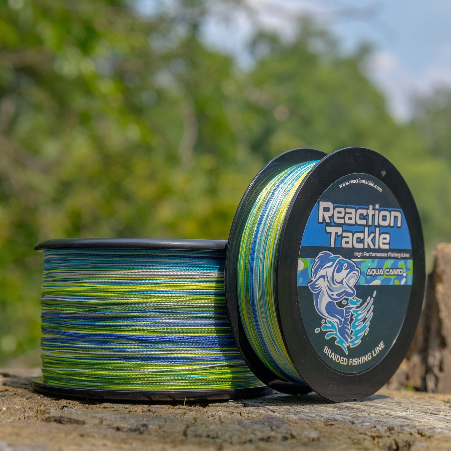 Reaction Tackle Braided Fishing Line - Aqua Camo – 10lb Braided Fishing Line for fishing (5 view)