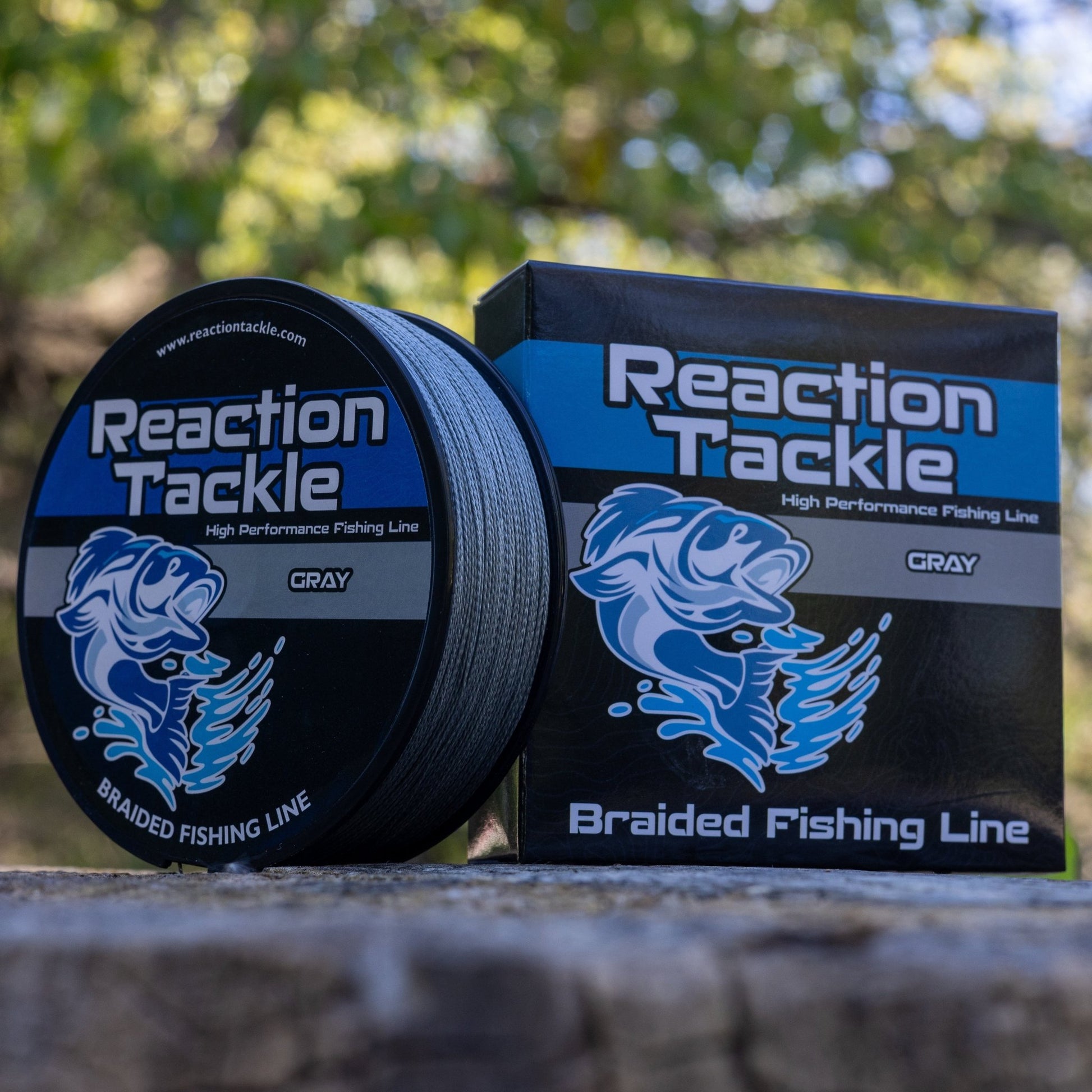 Reaction Tackle Braided Fishing Line - Gray – 10lb Braided Fishing Line for fishing (2 view)