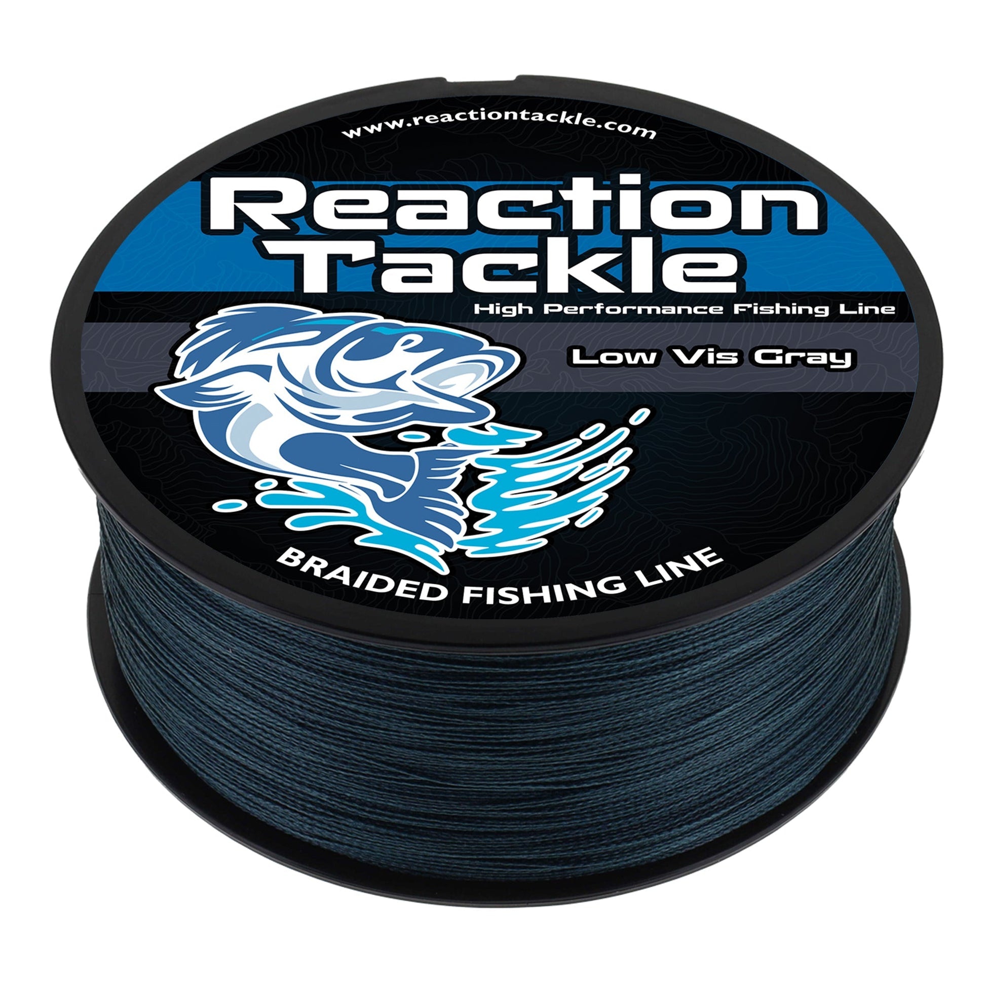 Reaction Tackle Braided Fishing Line - Low - Vis Gray – 10lb Braided Fishing Line for fishing (1 view)