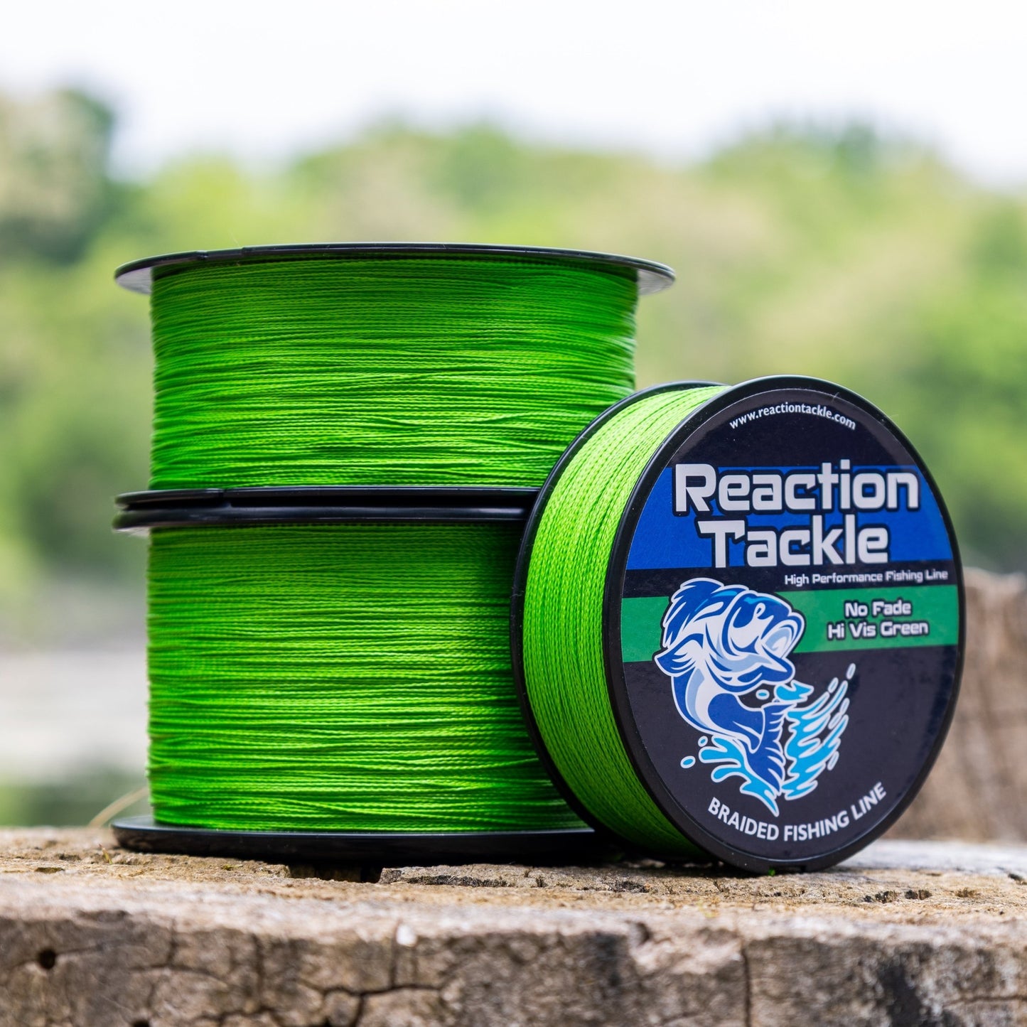 Reaction Tackle Braided Fishing Line - NO FADE Hi Vis Green - NEW – 6lb Braided Fishing Line for fishing (4 view)