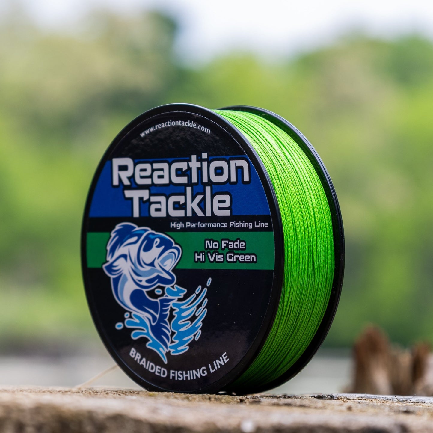 Reaction Tackle Braided Fishing Line - NO FADE Hi Vis Green - NEW – 6lb Braided Fishing Line for fishing (10 view)