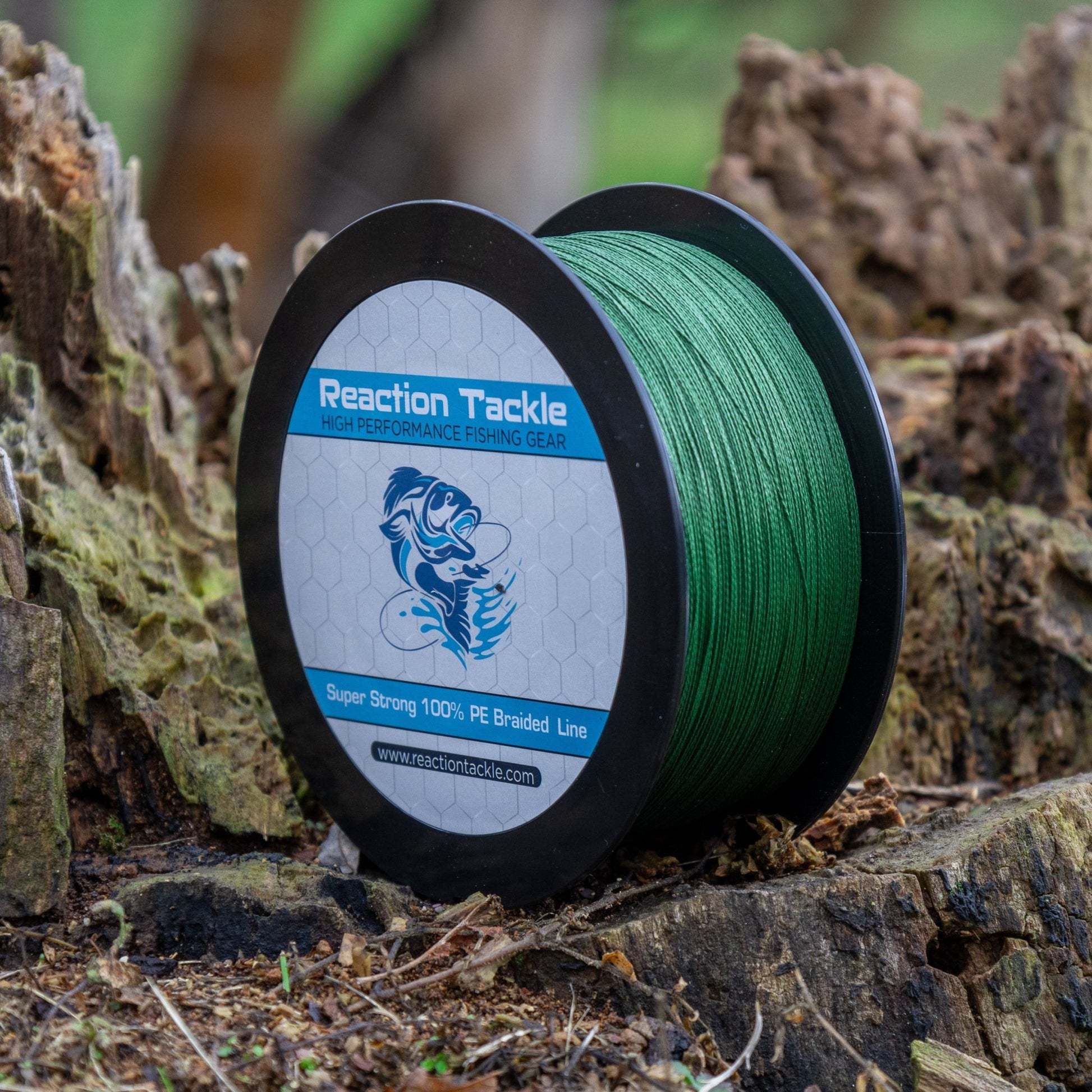 Reaction Tackle Braided Fishing Line - NO FADE Low - Vis Green – 10lb Braided Fishing Line for fishing (2 view)
