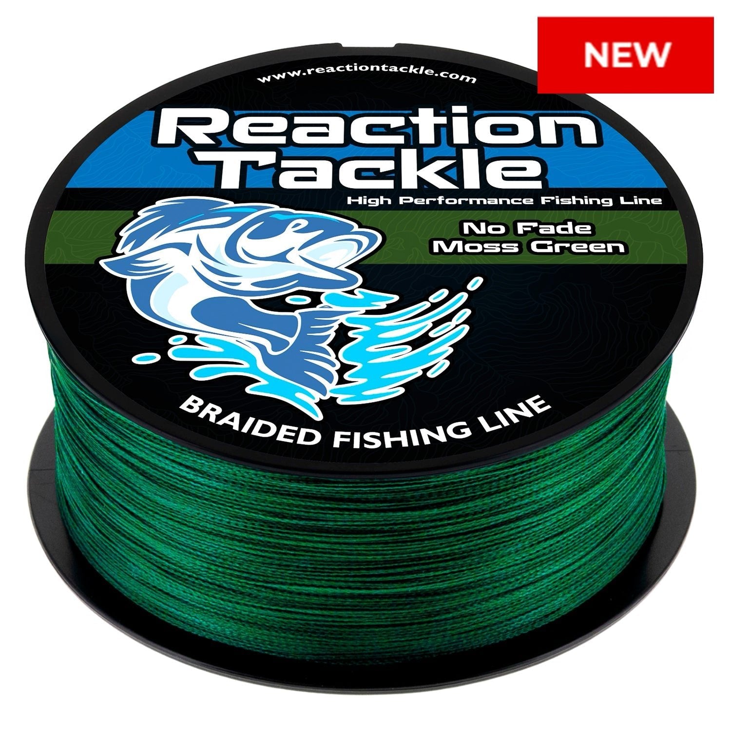 Reaction Tackle Braided Fishing Line - NO FADE Moss Green - NEW – 6lb Braided Fishing Line for fishing (1 view)