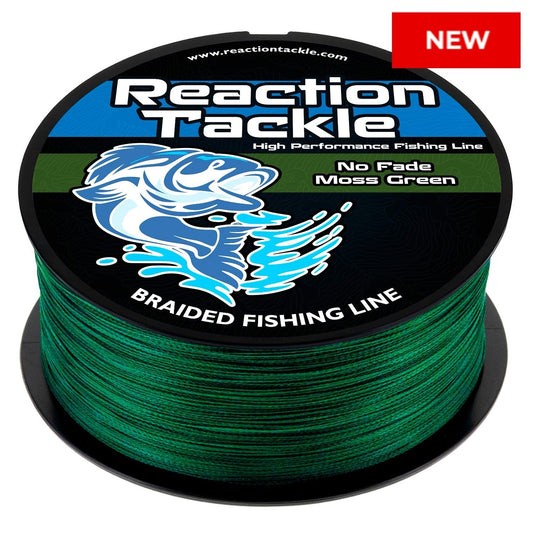 Reaction Tackle Braided Fishing Line - NO FADE Moss Green - NEW – 6lb Braided Fishing Line for fishing (1 view)
