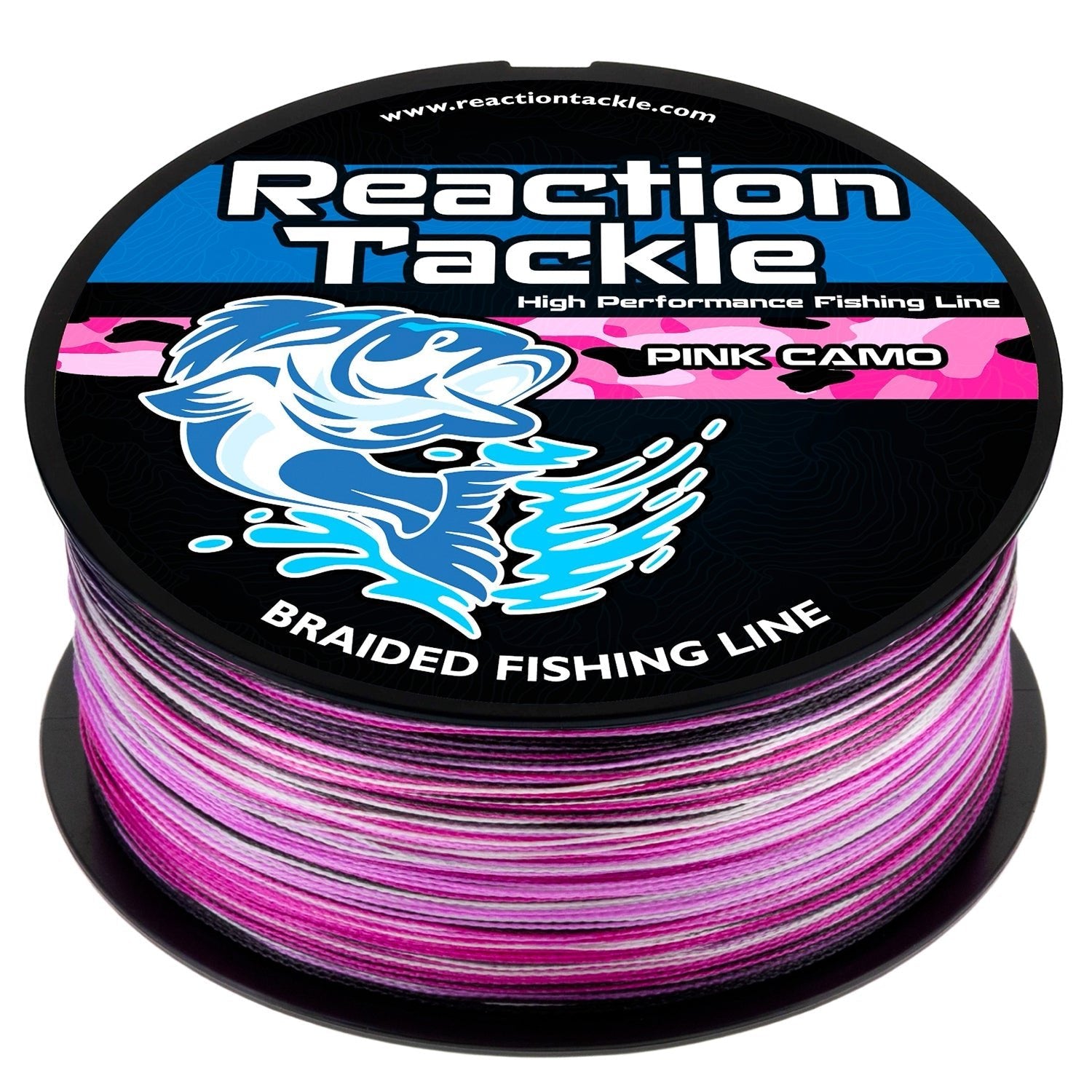 Reaction Tackle Braided Fishing Line - Pink Camo - NEW – 6lb Braided Fishing Line for fishing (9 view)