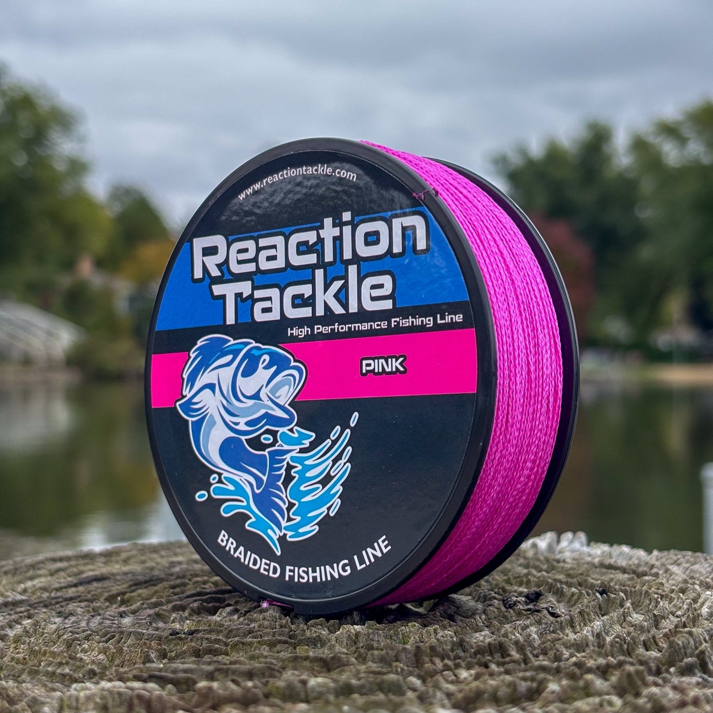 Reaction Tackle Braided Fishing Line - Pink – 10lb Braided Fishing Line for fishing (2 view)