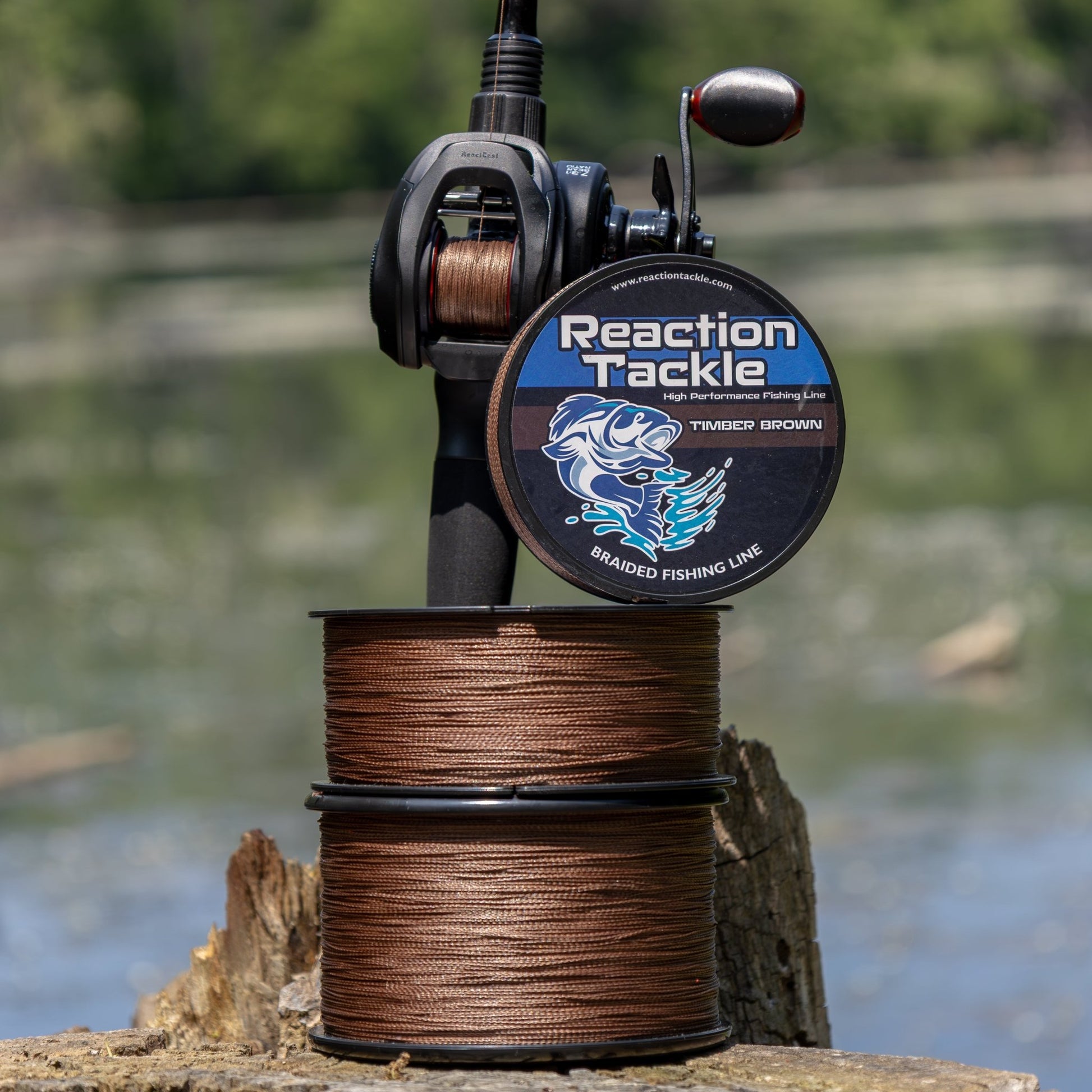 Reaction Tackle Braided Fishing Line - Timber Brown - NEW – 6lb Braided Fishing Line for fishing (5 view)