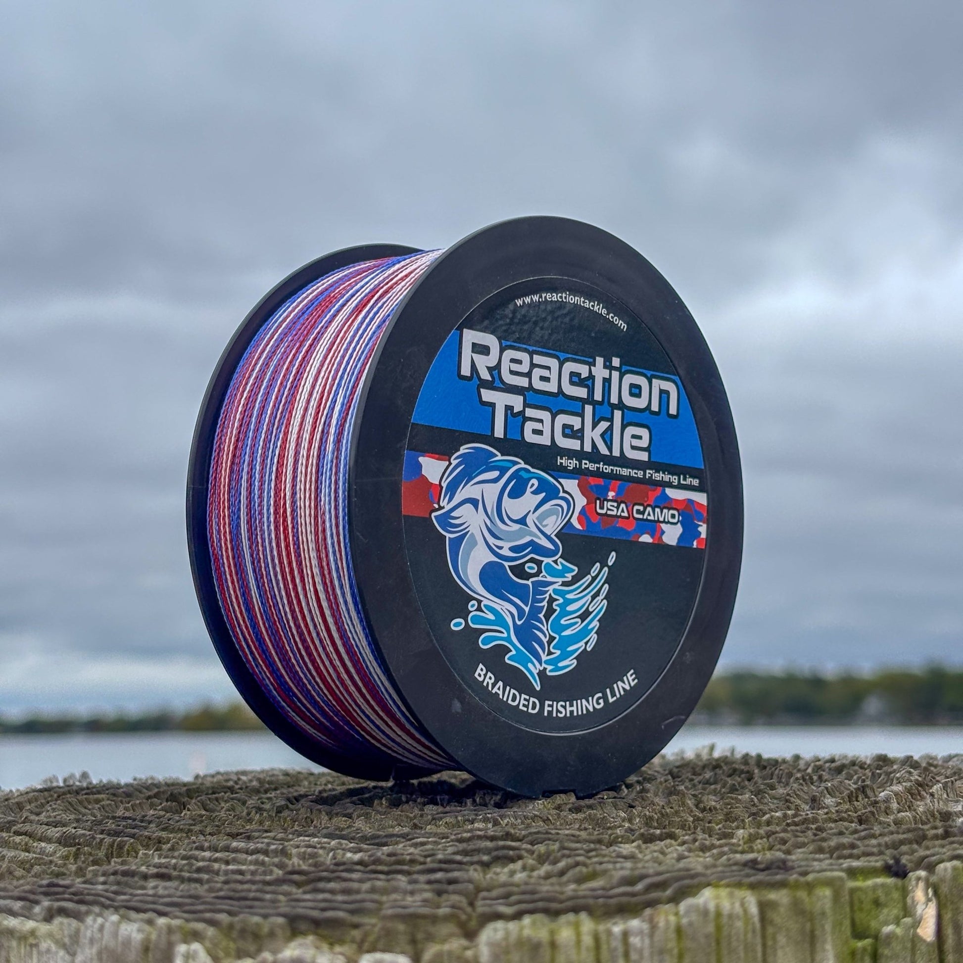 Reaction Tackle Braided Fishing Line - USA Camo – 10lb Braided Fishing Line for fishing (3 view)