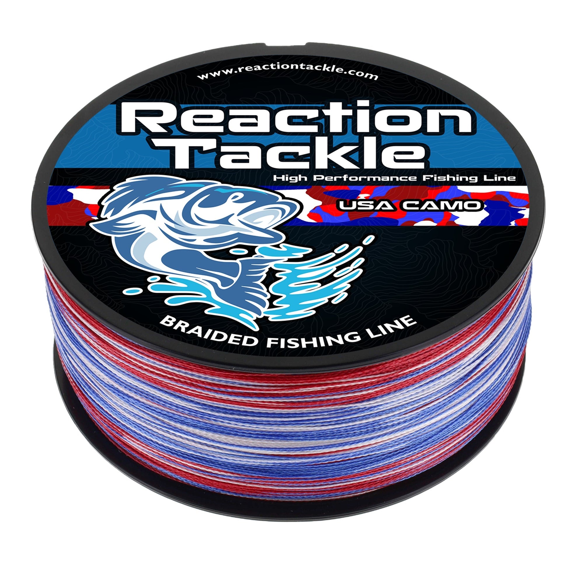 Reaction Tackle Braided Fishing Line - USA Camo – 10lb Braided Fishing Line for fishing (1 view)