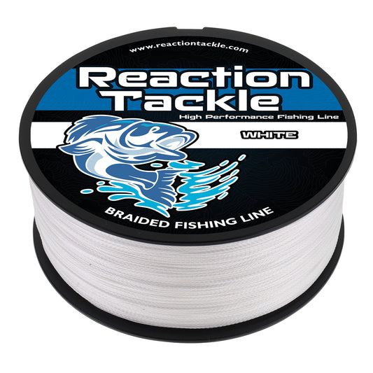 Reaction Tackle Braided Fishing Line - White – 10lb Braided Fishing Line for fishing (1 view)