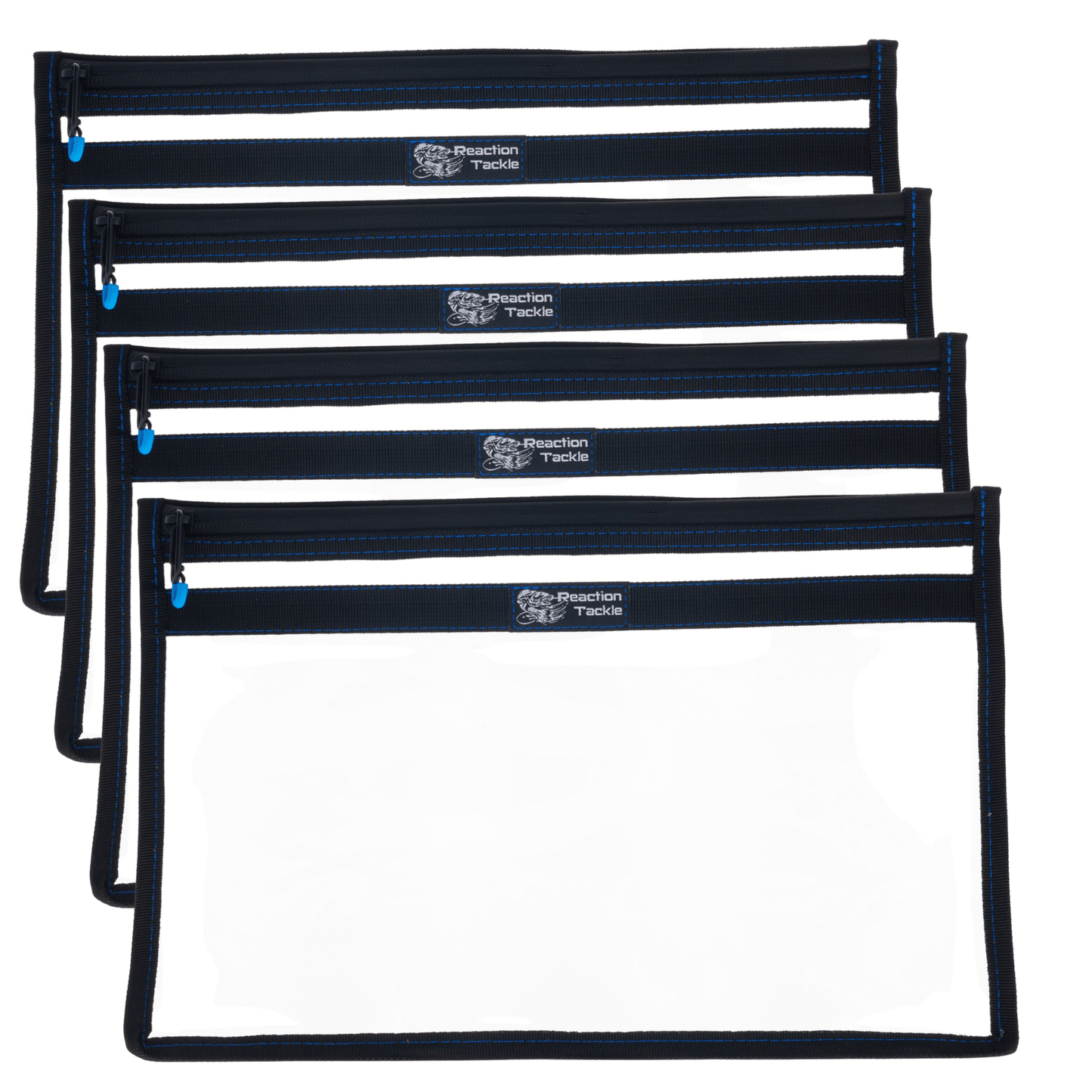 Reaction Tackle Clear Storage Bag Tackle Pak - Water - Resistant Plastic Storage - New – Large - 4pk for fishing (24 view)