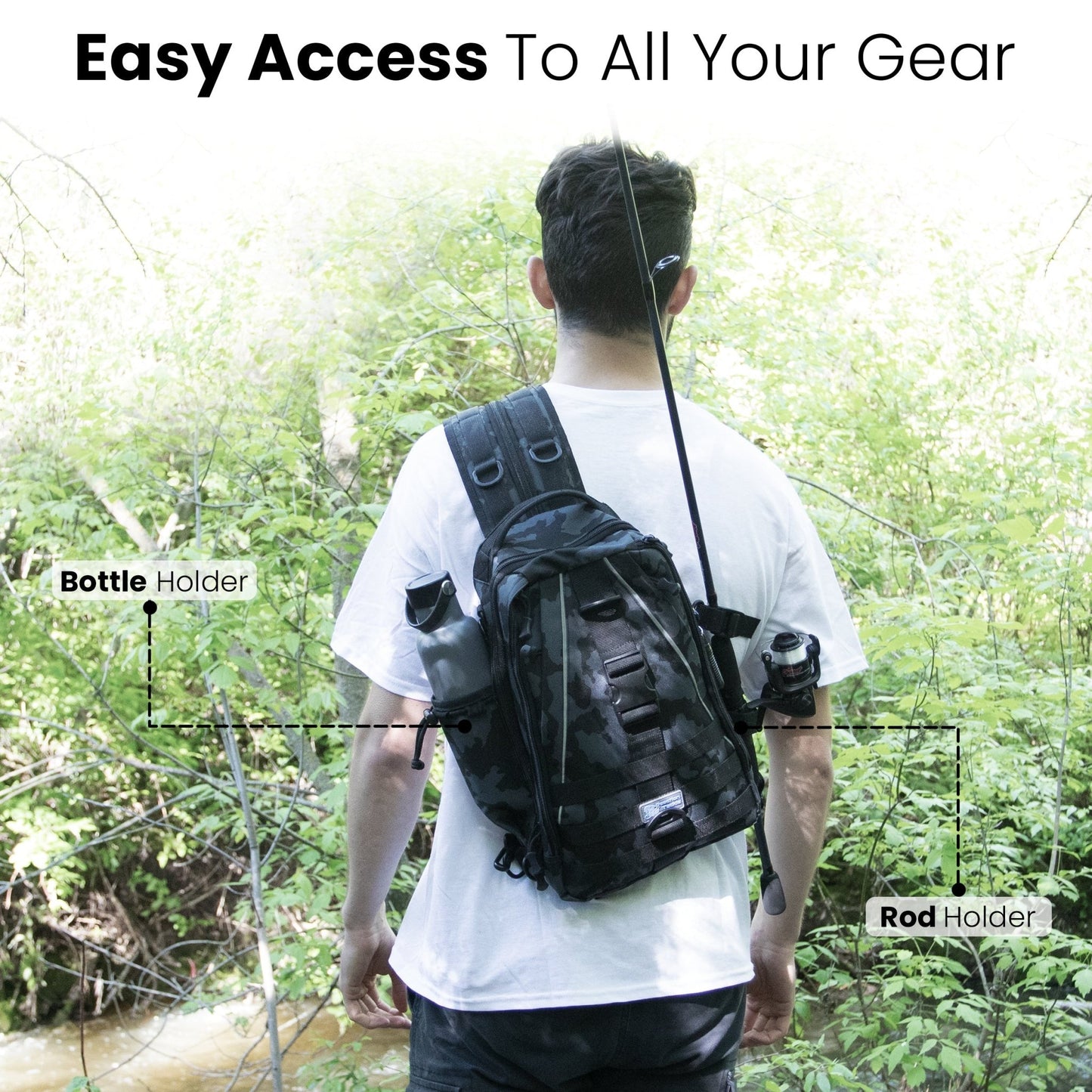 Reaction Tackle Fishing Tackle 2 - in - 1 Sling Bag/Backpack - 3 Sizes – Small for fishing (5 view)