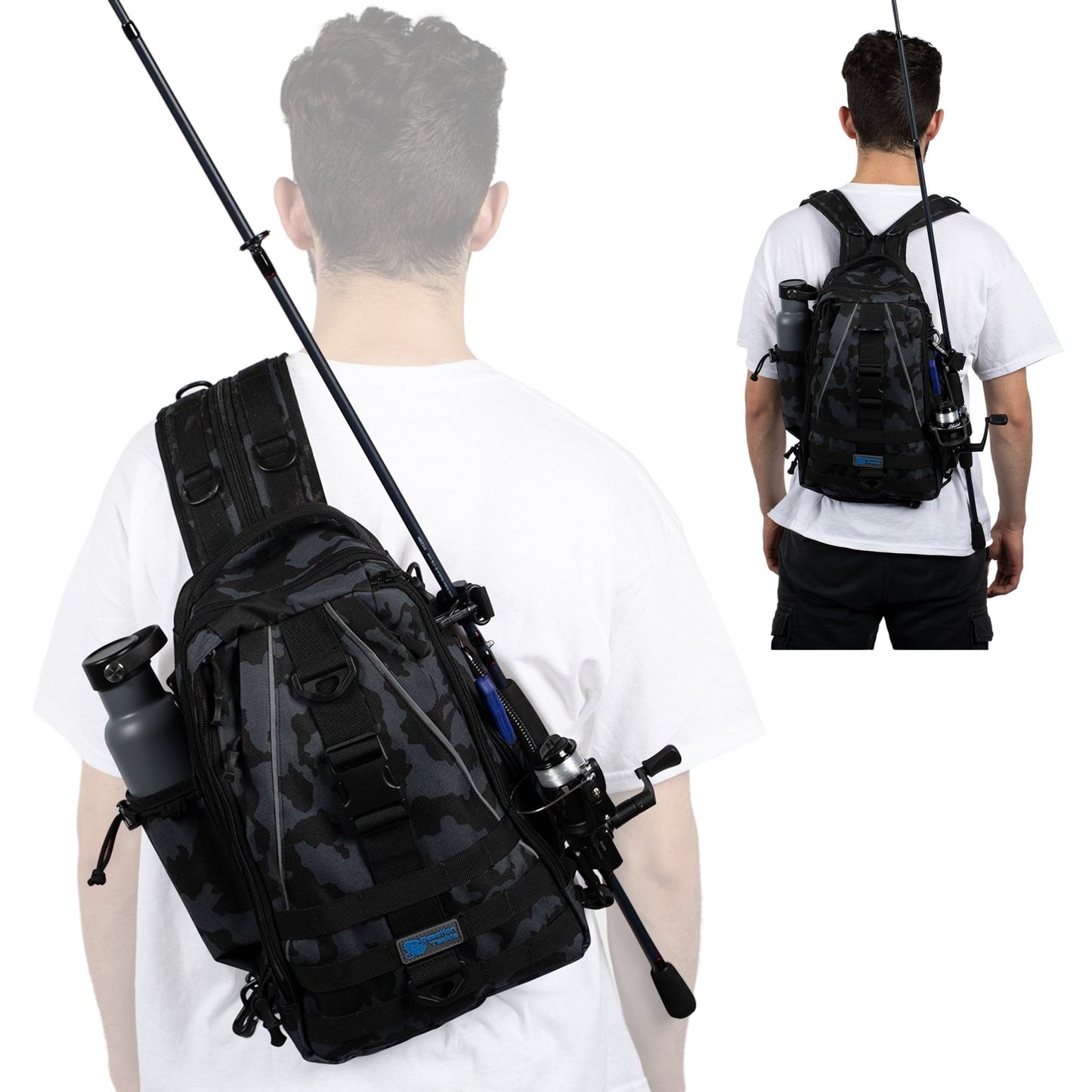 Reaction Tackle Fishing Tackle 2 - in - 1 Sling Bag/Backpack - 3 Sizes – Small for fishing (4 view)