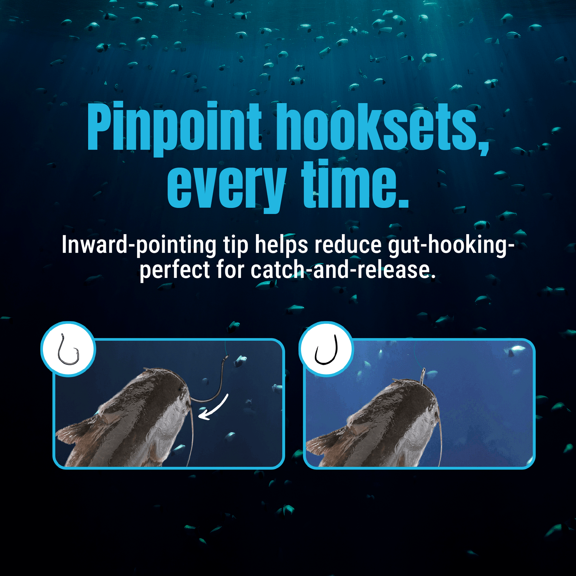 Reaction Tackle Heavyweight Catfish Circle Hooks - Offset Octopus Hooks (25 Pack) - New – 1 for fishing (13 view)