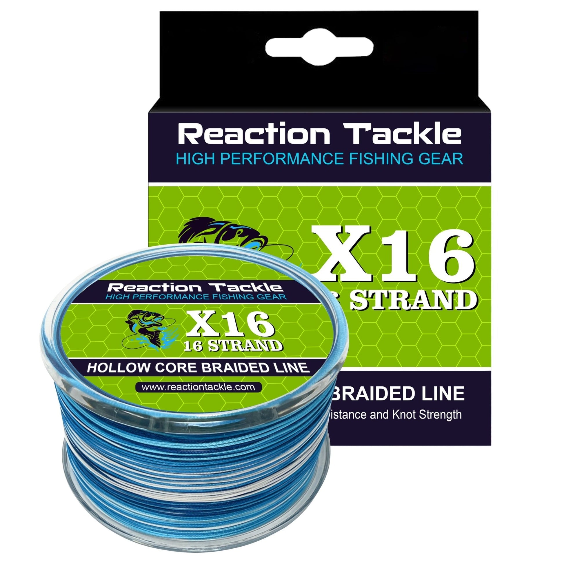 Reaction Tackle Hollow Core - 16 Strand Braided Fishing Line – 50lb Braided Fishing Line for fishing (1 view)