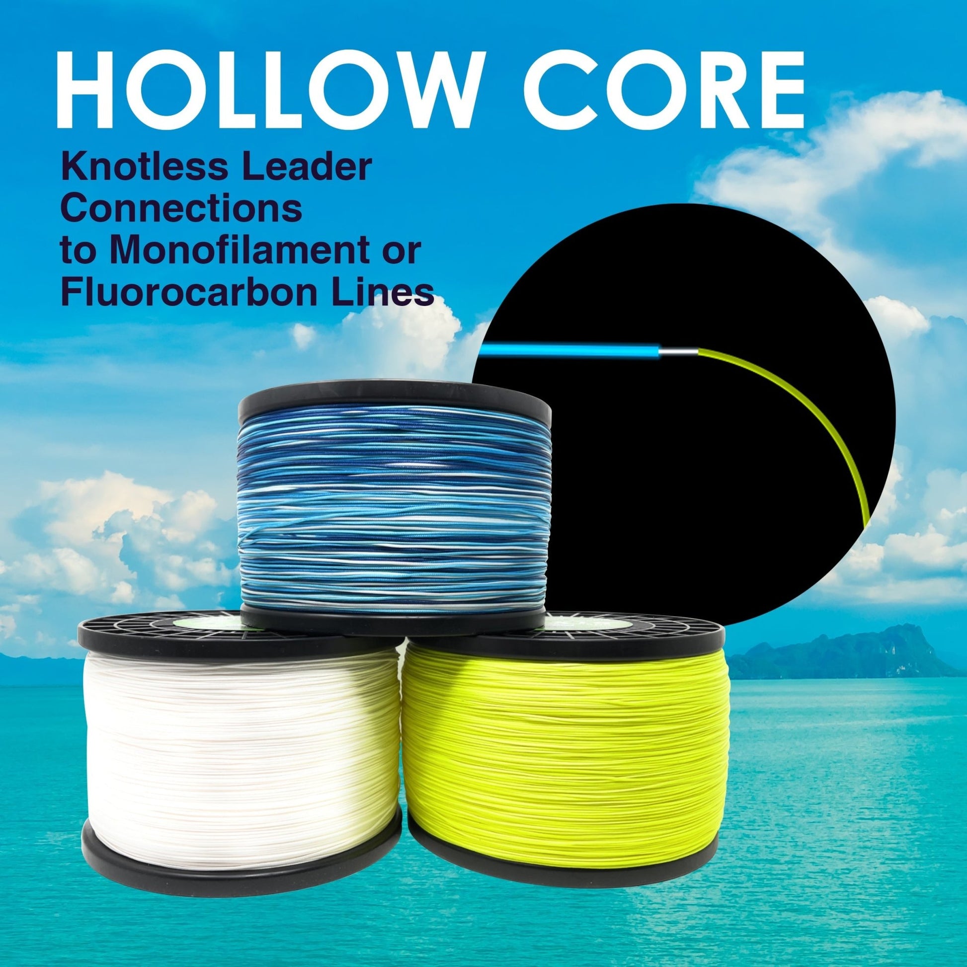Reaction Tackle Hollow Core - 16 Strand Braided Fishing Line – 50lb Braided Fishing Line for fishing (4 view)