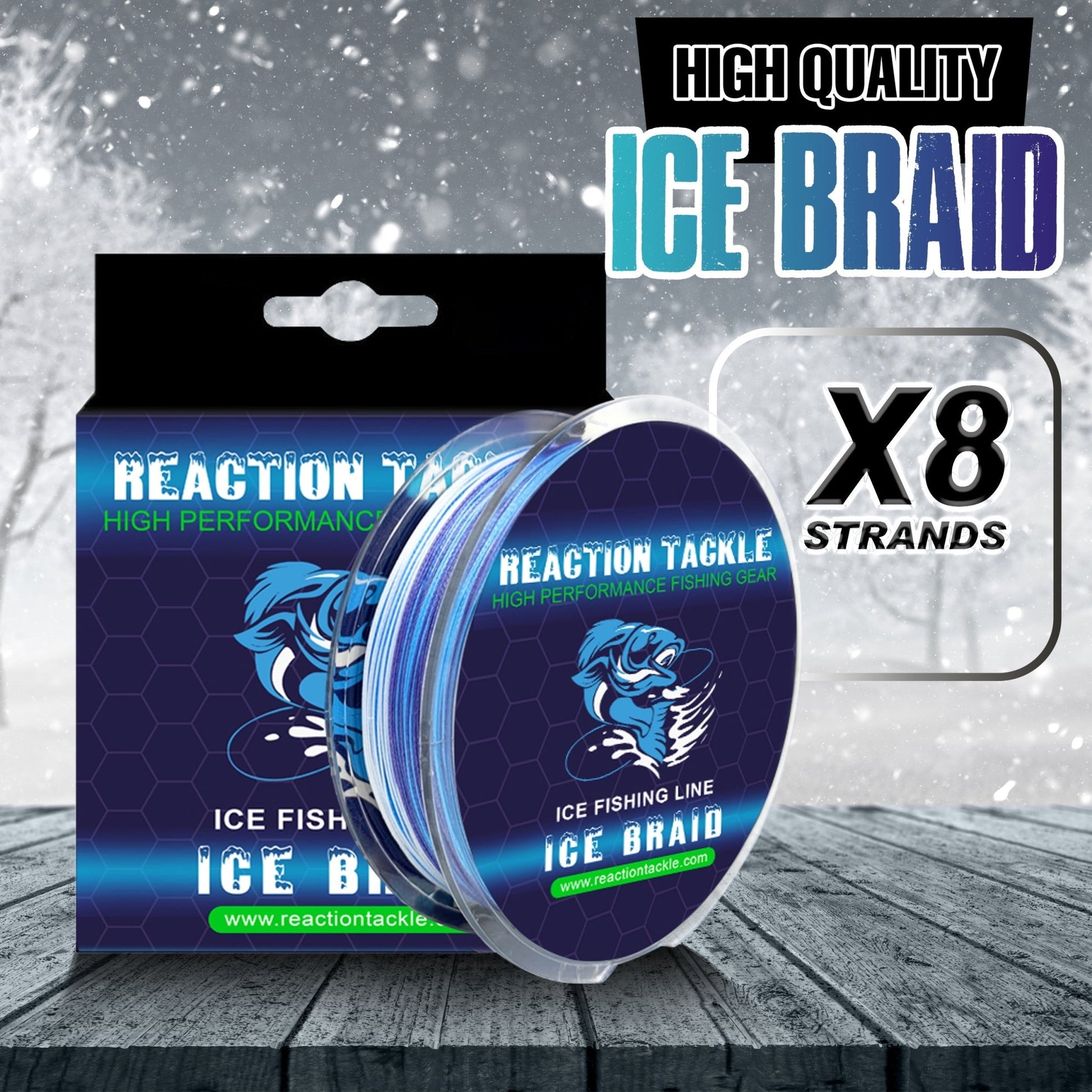 Reaction Tackle Ice Fishing Braided line - 8 Strand – 4lb Braided Fishing Line for fishing (9 view)