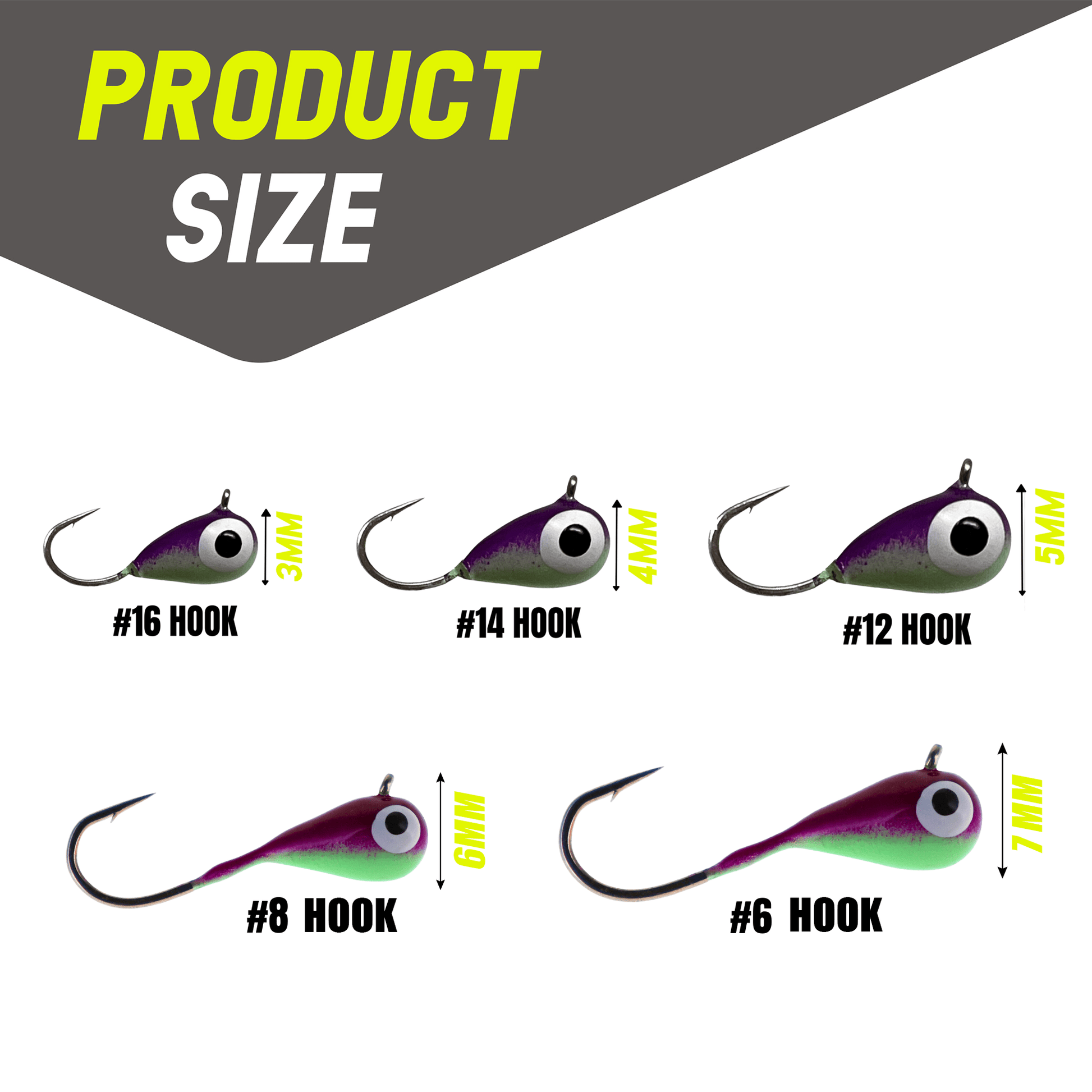 Reaction Tackle Ice Fishing Jigs – 7mm long shank hook for fishing (71 view)