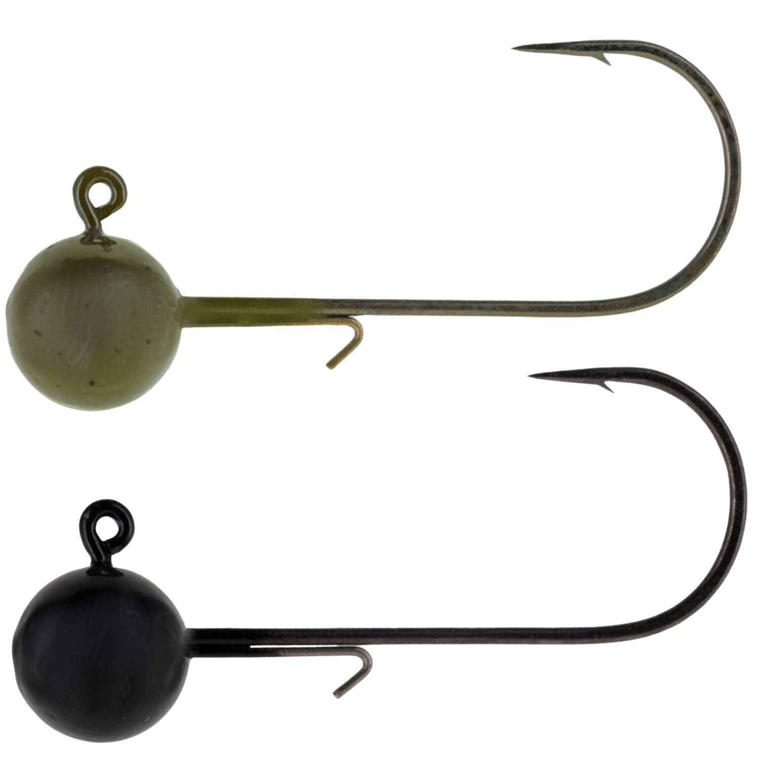Reaction Tackle Lead Ball Jigs (10 - Pack) – Premium Round Jig Heads for Soft Plastics - New – 1/16 oz - 2 Hook for fishing (6 view)