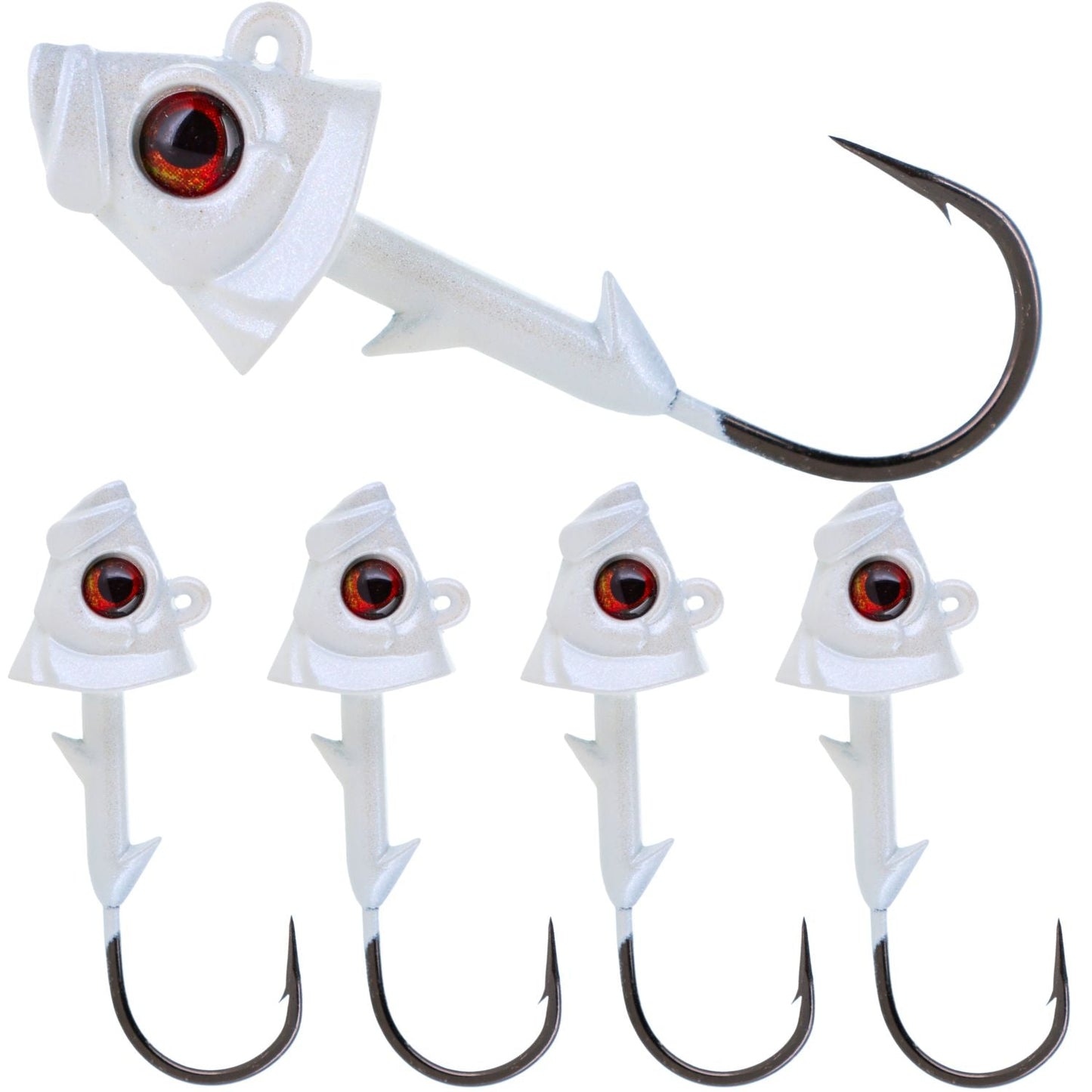 Reaction Tackle Lead Fish Head Jigs - 5 - PACK - New – 20 - Piece Variety Pack - 5 of each color for fishing (8 view)