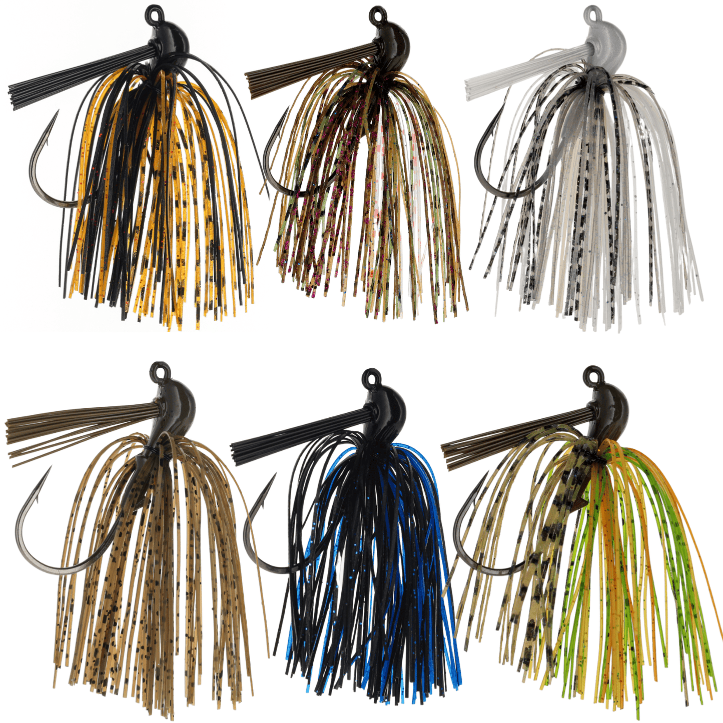 Reaction Tackle Lead Flipping Jigs - 3 - PACK - New – 6 - piece - Variety Pack - 1 of each color for fishing (18 view)