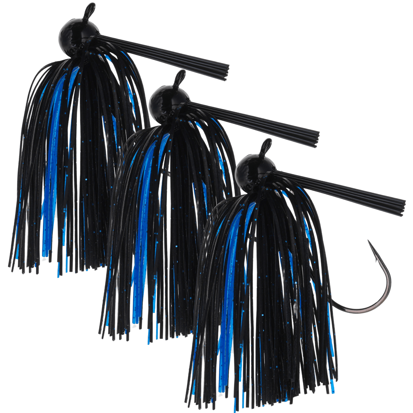 Reaction Tackle Lead Football Jigs 3 - Pack - New – Black/Blue for fishing (11 view)