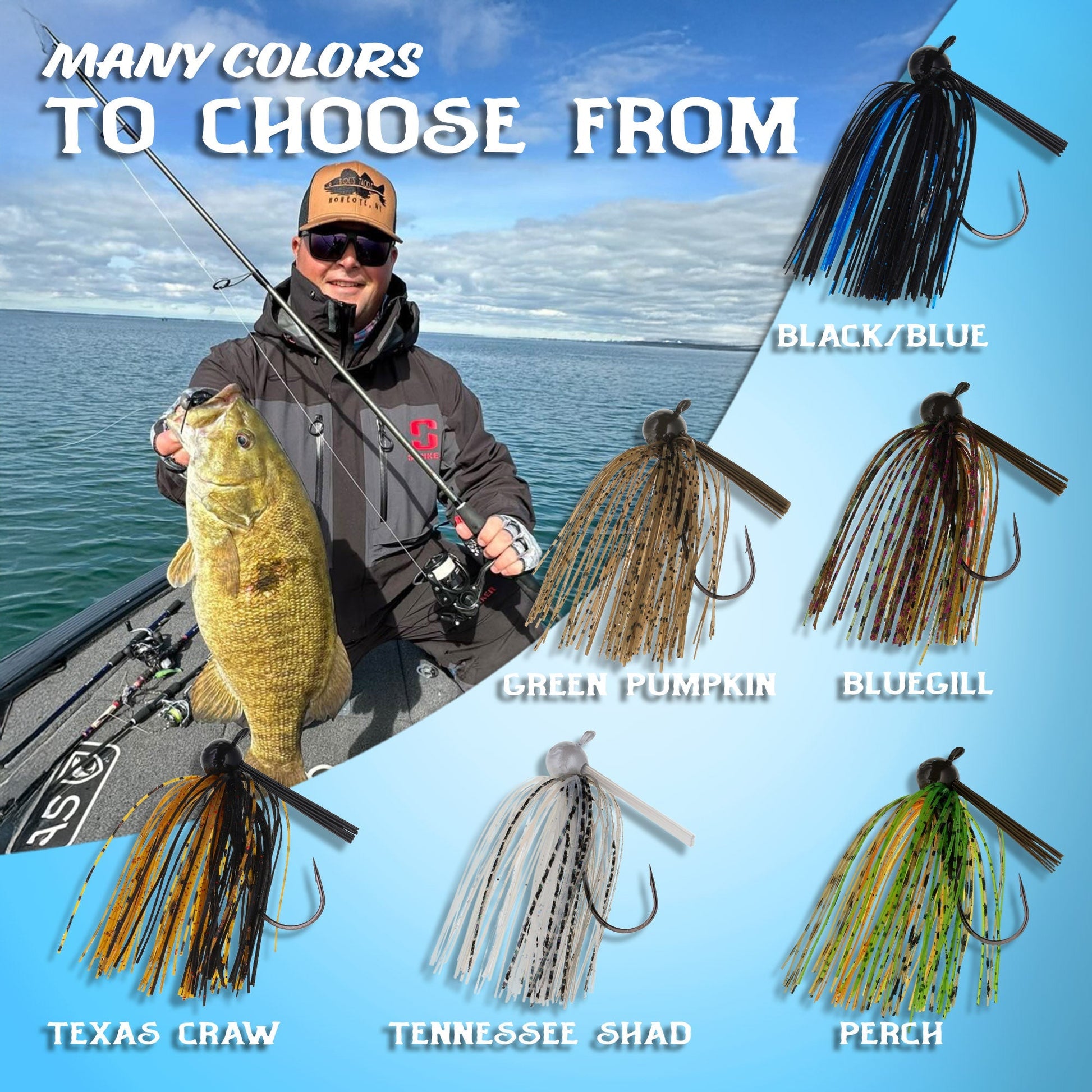 Reaction Tackle Lead Football Jigs 3 - Pack - New – Black/Blue for fishing (7 view)