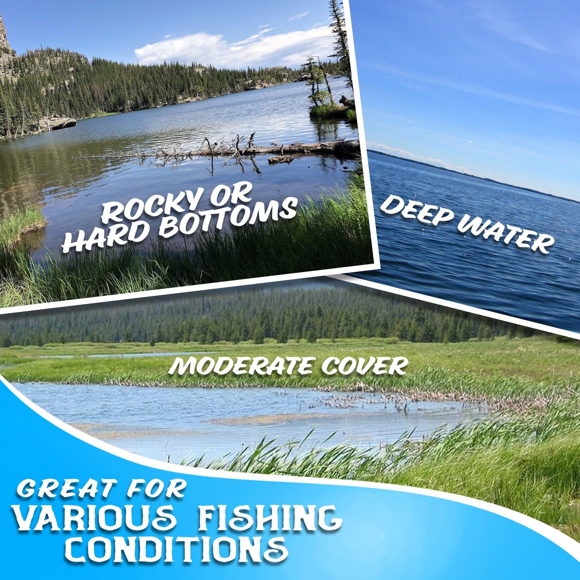 Reaction Tackle Lead Football Jigs 3 - Pack - New – Black/Blue for fishing (10 view)