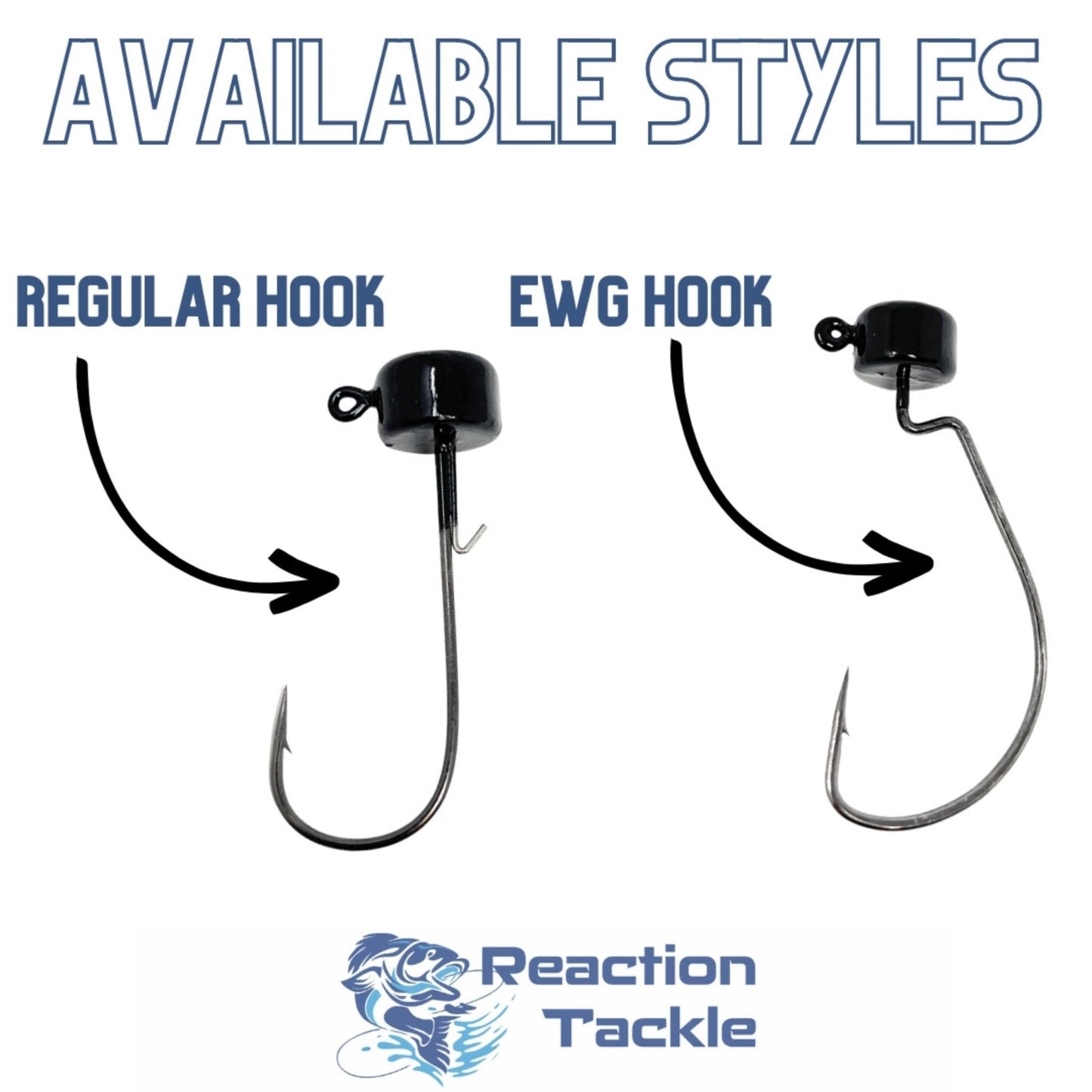 Reaction Tackle Lead Ned Rig - Shroom Jigs (25 - Pack) – Black fishing - jigs for fishing (9 view)