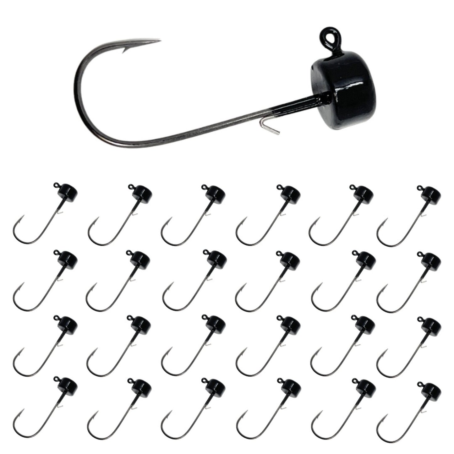 Reaction Tackle Lead Ned Rig - Shroom Jigs (25 - Pack) – Black fishing - jigs for fishing (1 view)