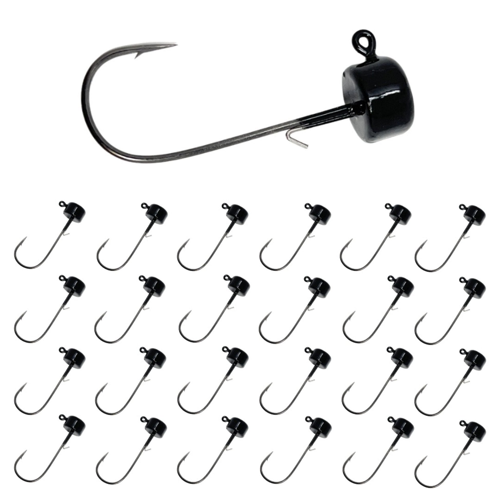 Reaction Tackle Lead Ned Rig - Shroom Jigs (25 - Pack) – Black fishing - jigs for fishing (1 view)