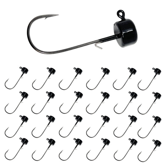 Reaction Tackle Lead Ned Rig - Shroom Jigs (25 - Pack) – Black fishing - jigs for fishing (1 view)