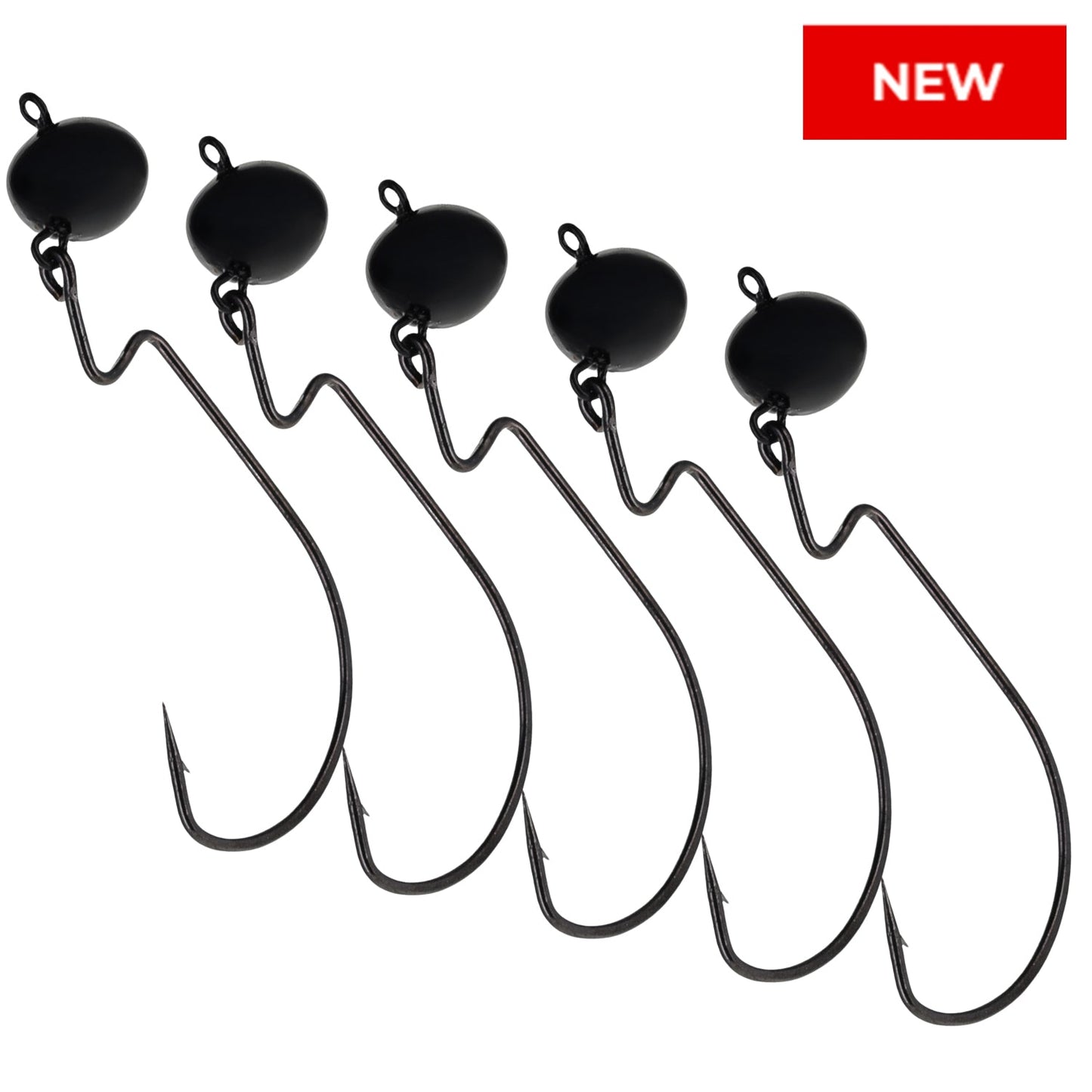 Reaction Tackle Lead Swing Football Jigs - 5 - PACK - New – 1/4 oz - 3/0 Hook for fishing (10 view)