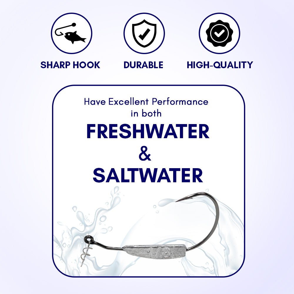 Reaction Tackle Lead Weighted Swimbait Hooks (10 - PACK) – 1/8oz - 3/0 hook fishing - hooks for fishing (12 view)