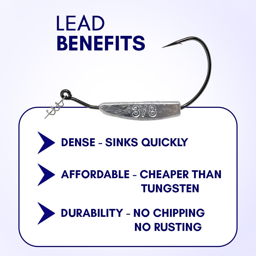 Reaction Tackle Lead Weighted Swimbait Hooks (10 - PACK) – 1/8oz - 3/0 hook fishing - hooks for fishing (10 view)