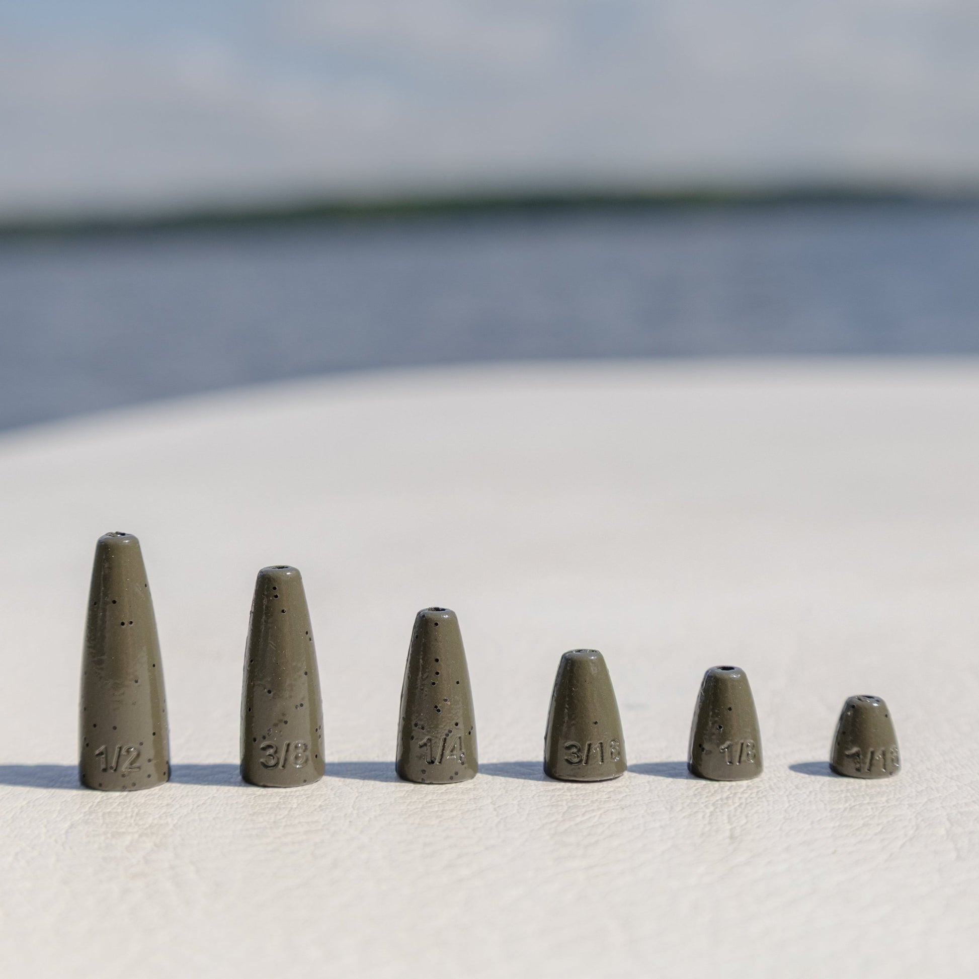 Reaction Tackle Lead Worm Weights (25 pack) – Green Pumpkin Sinkers & Weights for fishing (5 view)