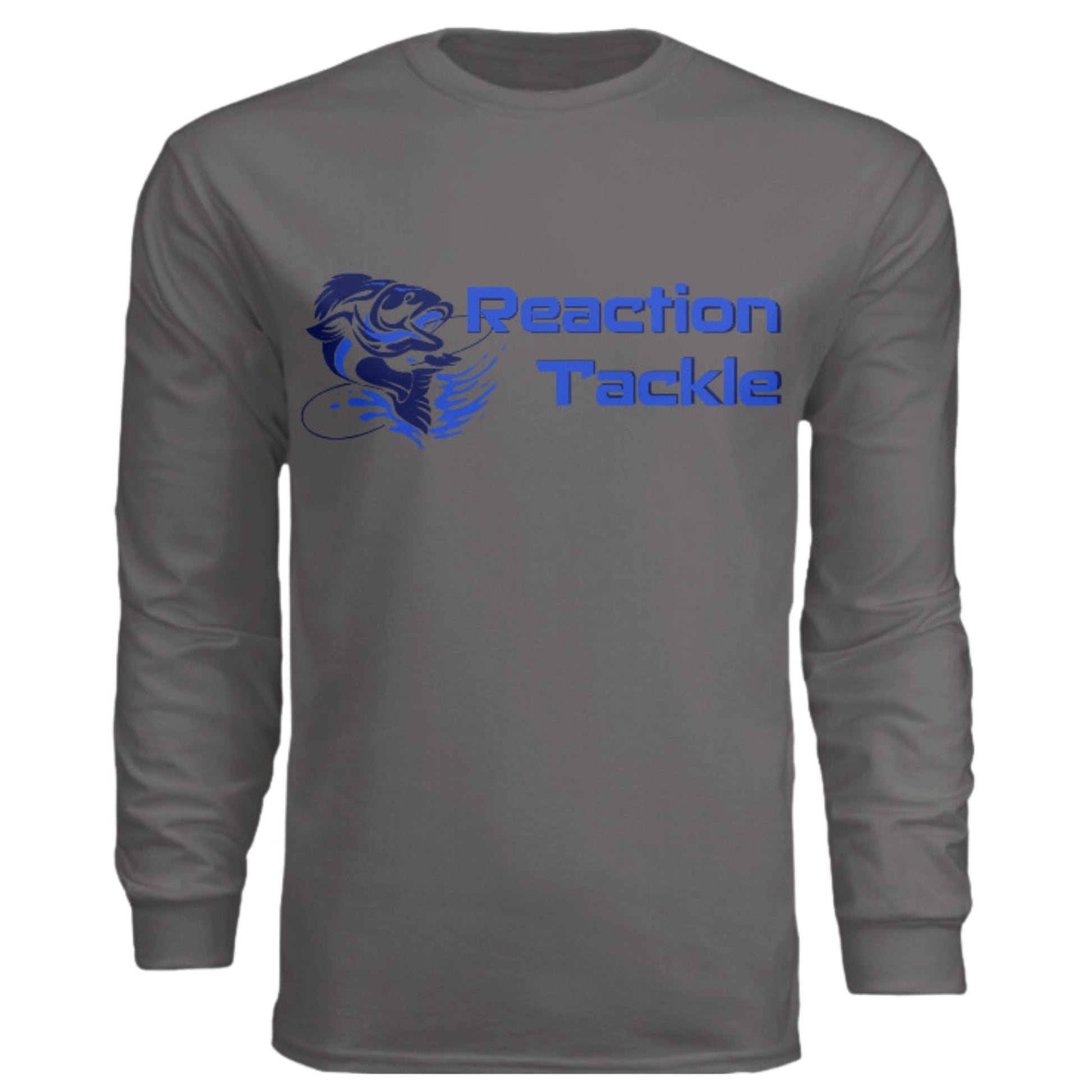 Reaction Tackle Long Sleeve Cotton T-Shirts – Charcoal for Apparel (3 view)