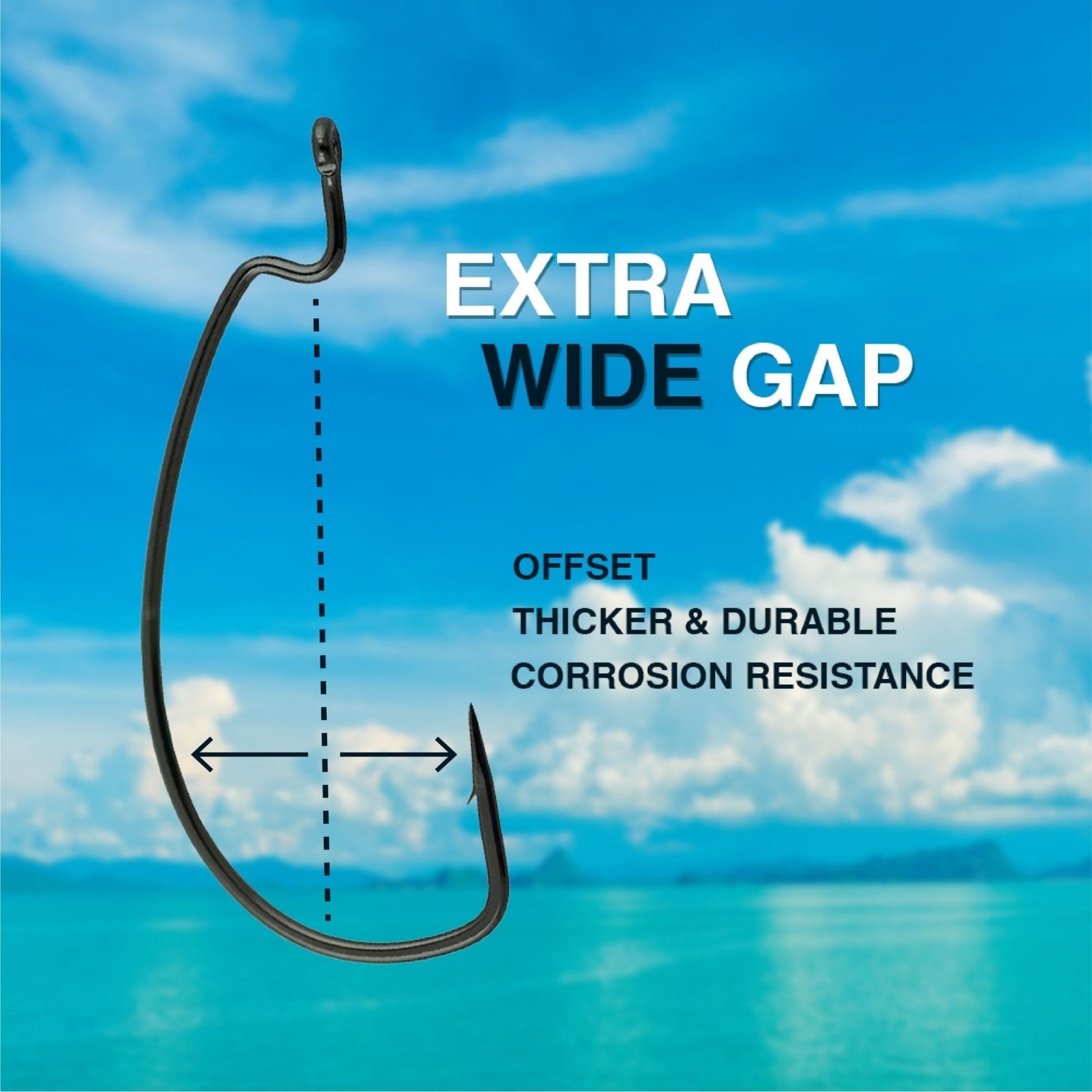 Reaction Tackle Offset EWG Worm Hooks (25 - Pack) – 1 for fishing (4 view)