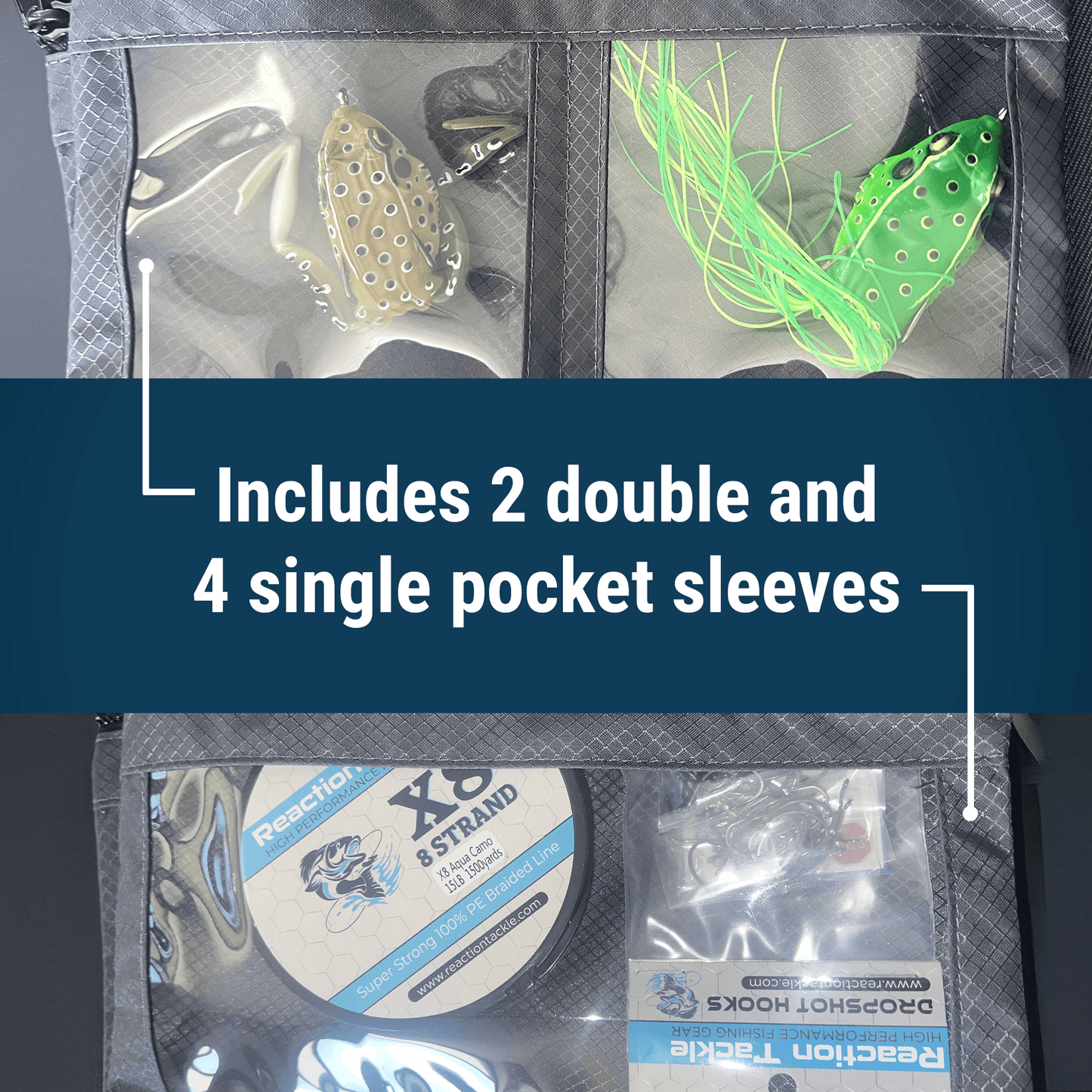 Reaction Tackle Splash Proof Bait Binder and Tackle Storage - New – Water Resistant Deluxe Binder bags for fishing (5 view)