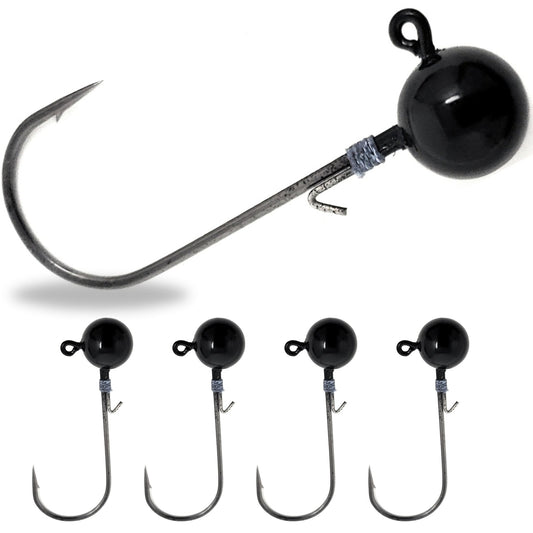 Reaction Tackle Tungsten Ball Jig Heads (5 - Pack) – 1/16 oz (2 hook) for fishing (1 view)