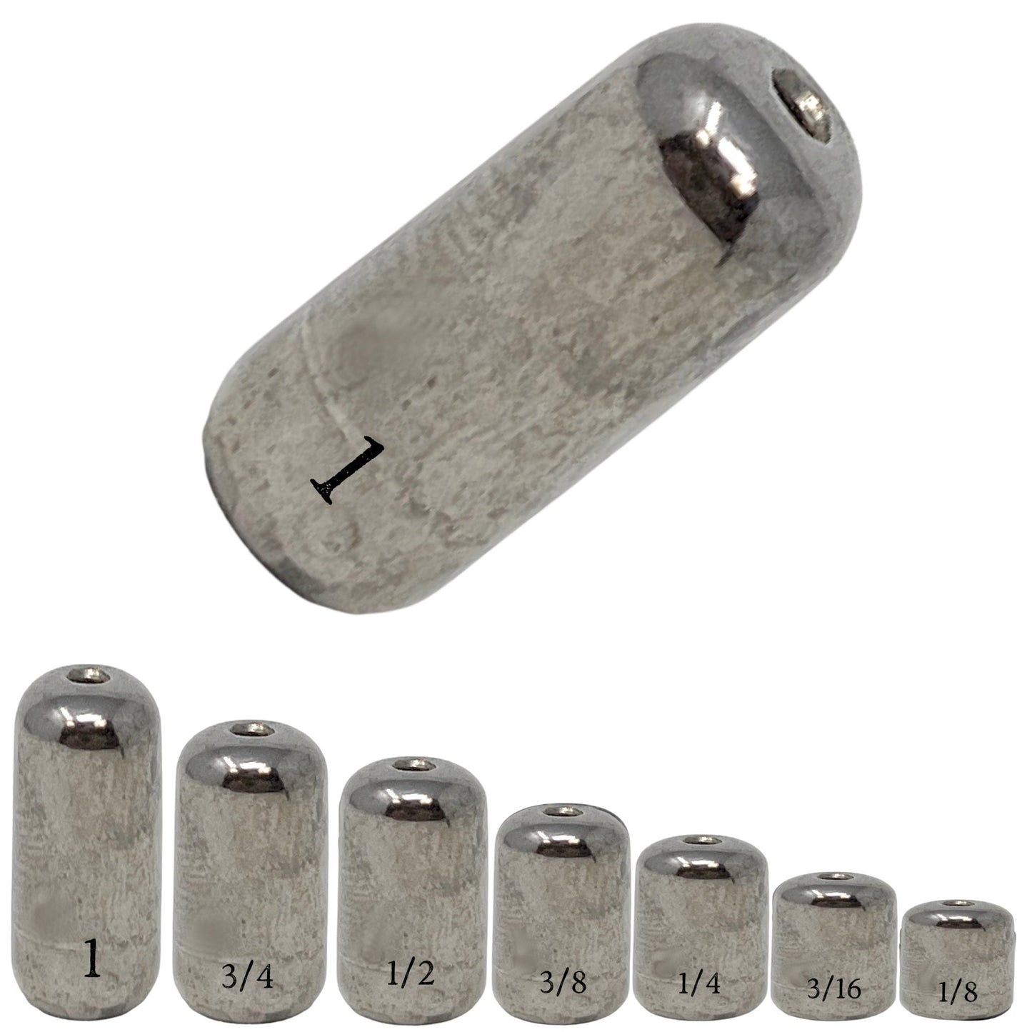 Reaction Tackle Tungsten Barrel Weights – Silver tungsten weights for fishing (1 view)