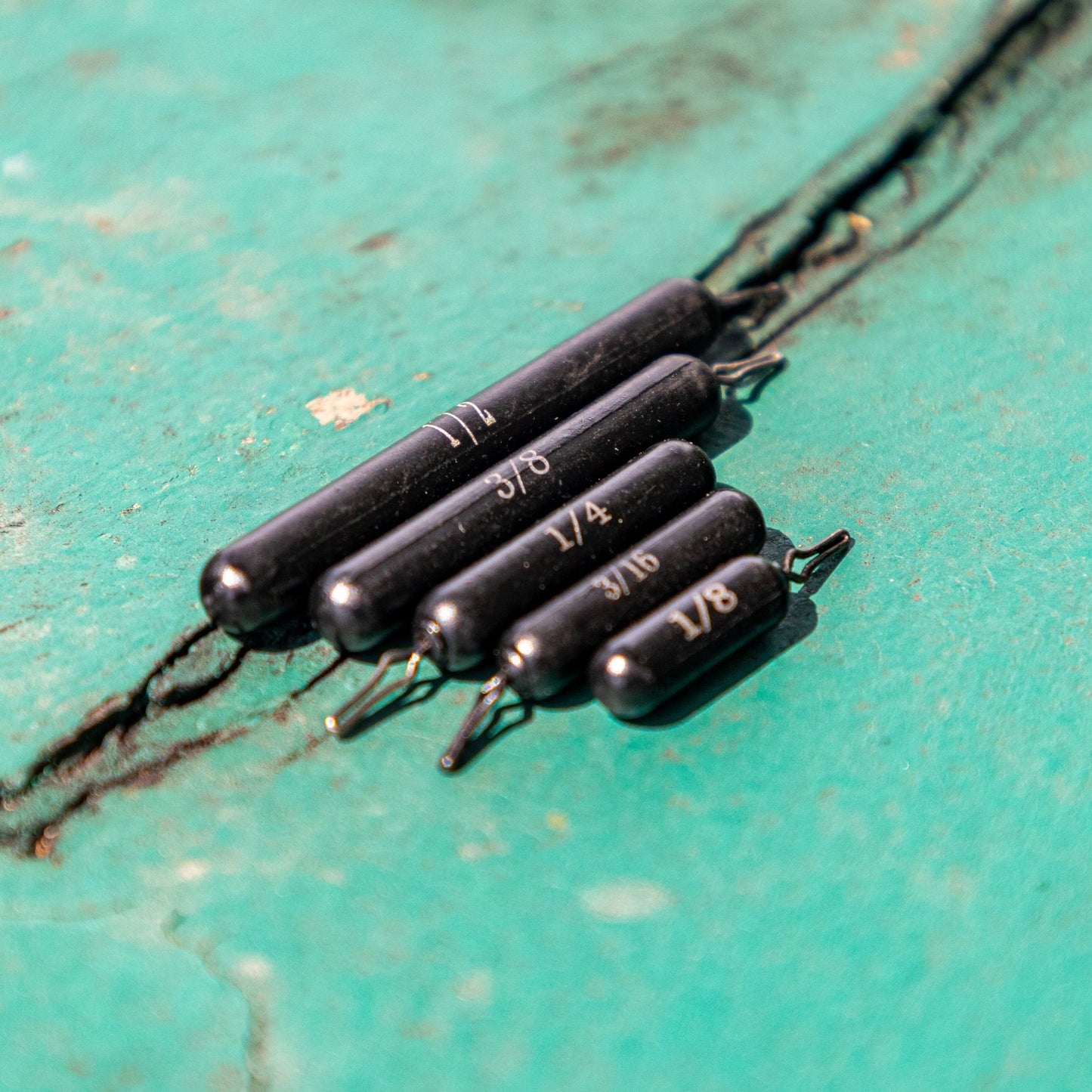 Reaction Tackle Tungsten Drop Shot Weights – Black (Skinny) drop shot weights for fishing (2 view)