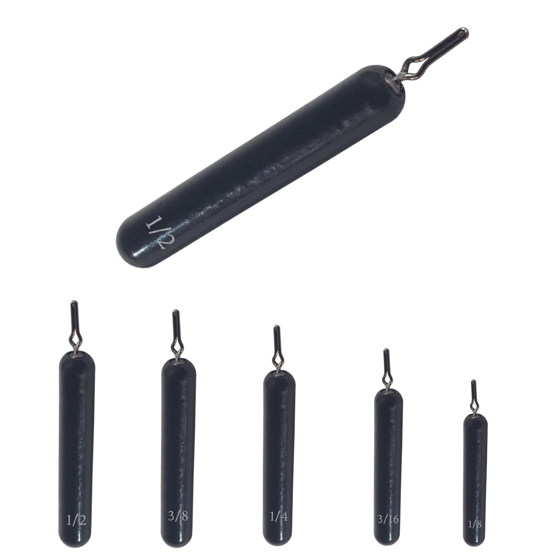 Reaction Tackle Tungsten Drop Shot Weights – Black (Skinny) drop shot weights for fishing (12 view)