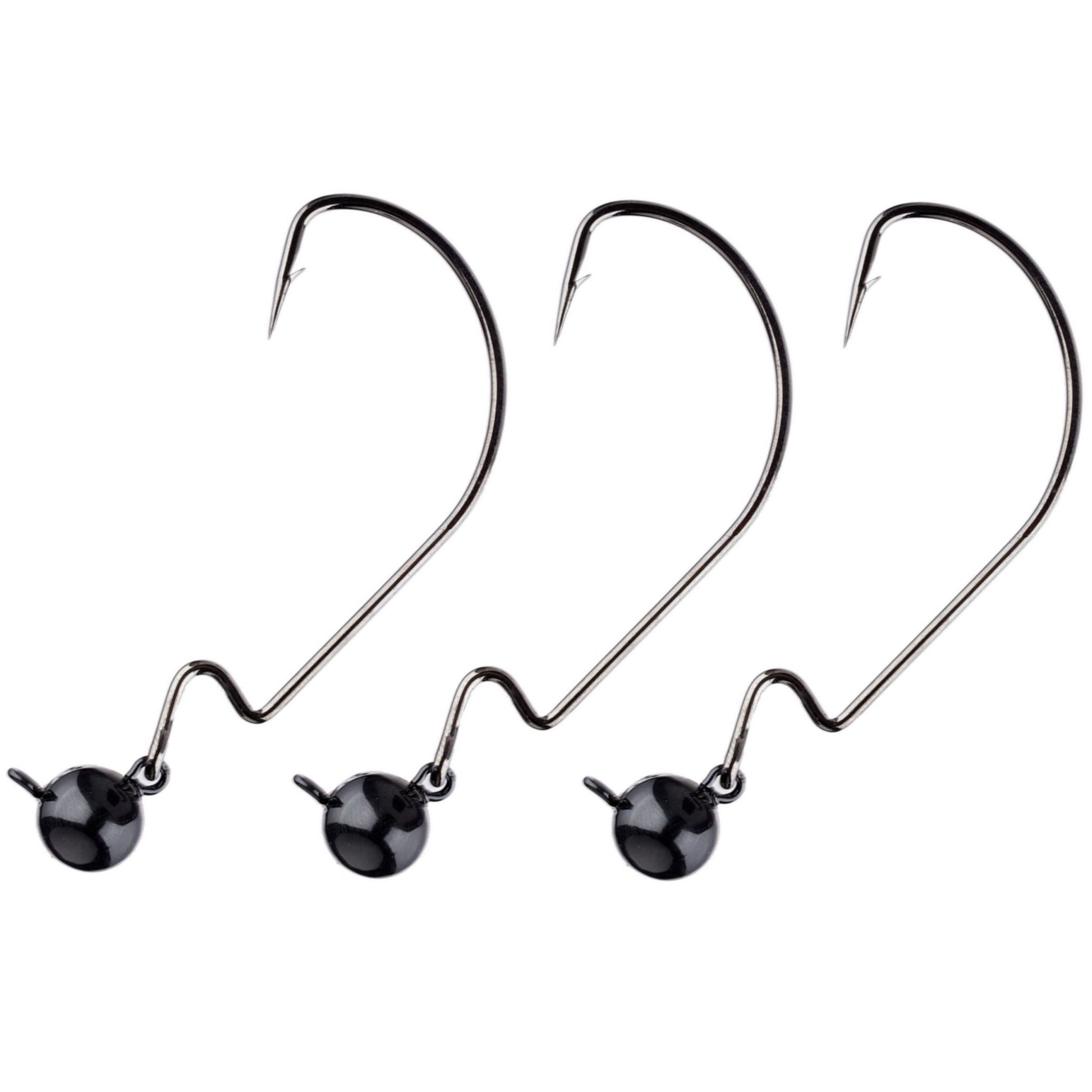 Reaction Tackle Tungsten Football/Swing Jig Heads - 3 - Pack – Green Pumpkin for fishing (1 view)