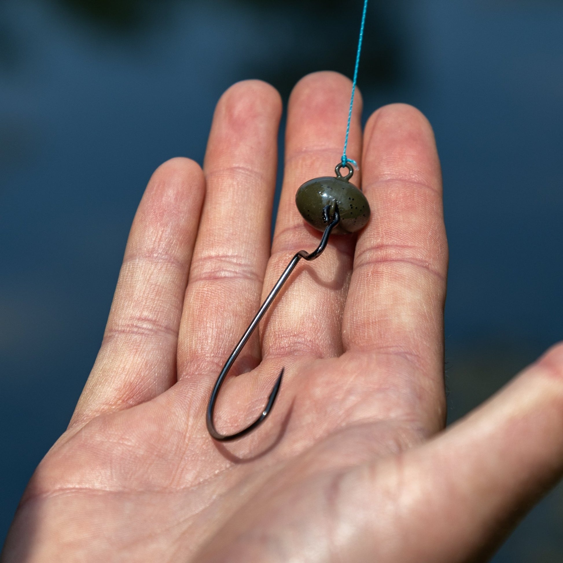 Reaction Tackle Tungsten Football/Swing Jig Heads - 3 - Pack – Green Pumpkin for fishing (7 view)