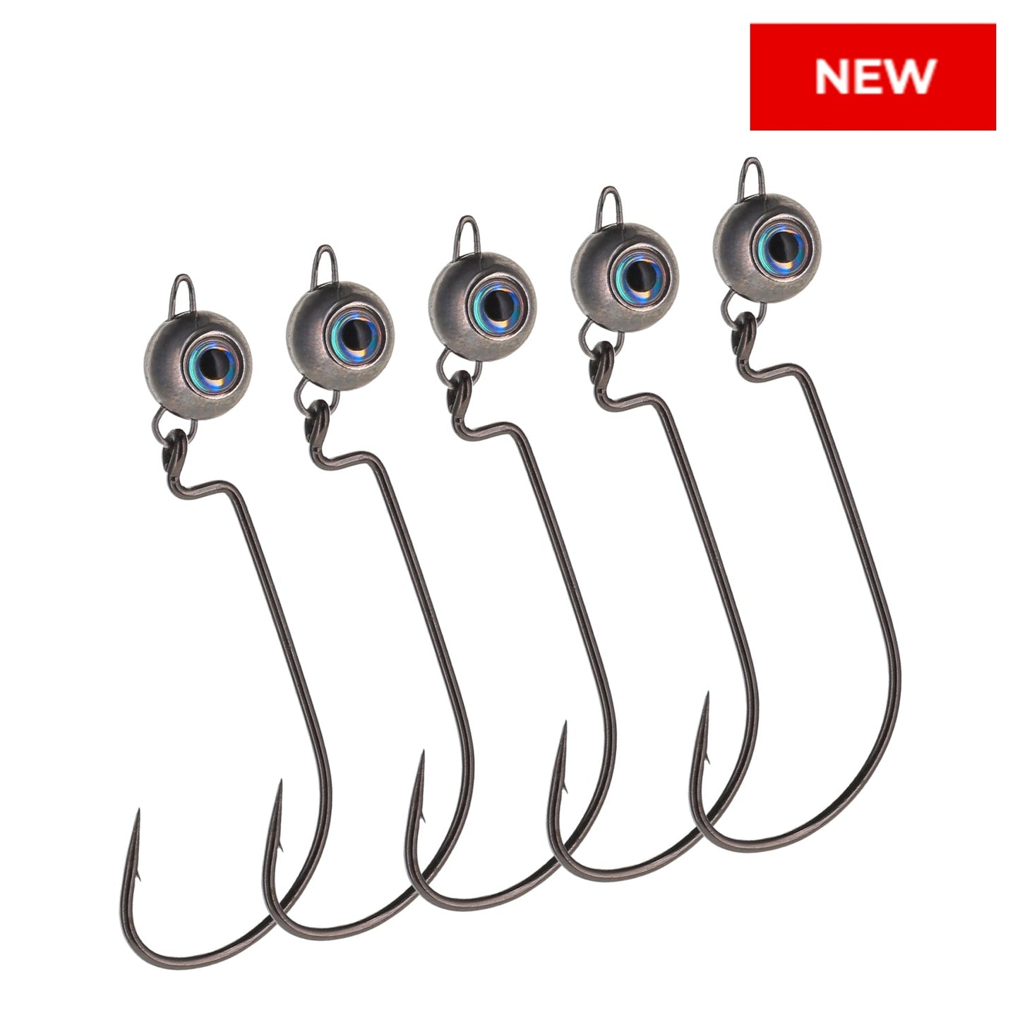 Reaction Tackle Tungsten Free Swing Jig Head - 5 - Pack - New – 1/8 oz - 1/0 Hook for fishing (1 view)