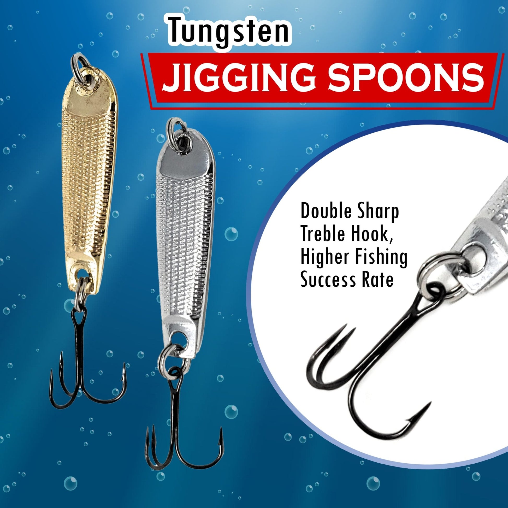 Reaction Tackle Tungsten Jigging Spoons (2 - Pack) – Silver for fishing (3 view)