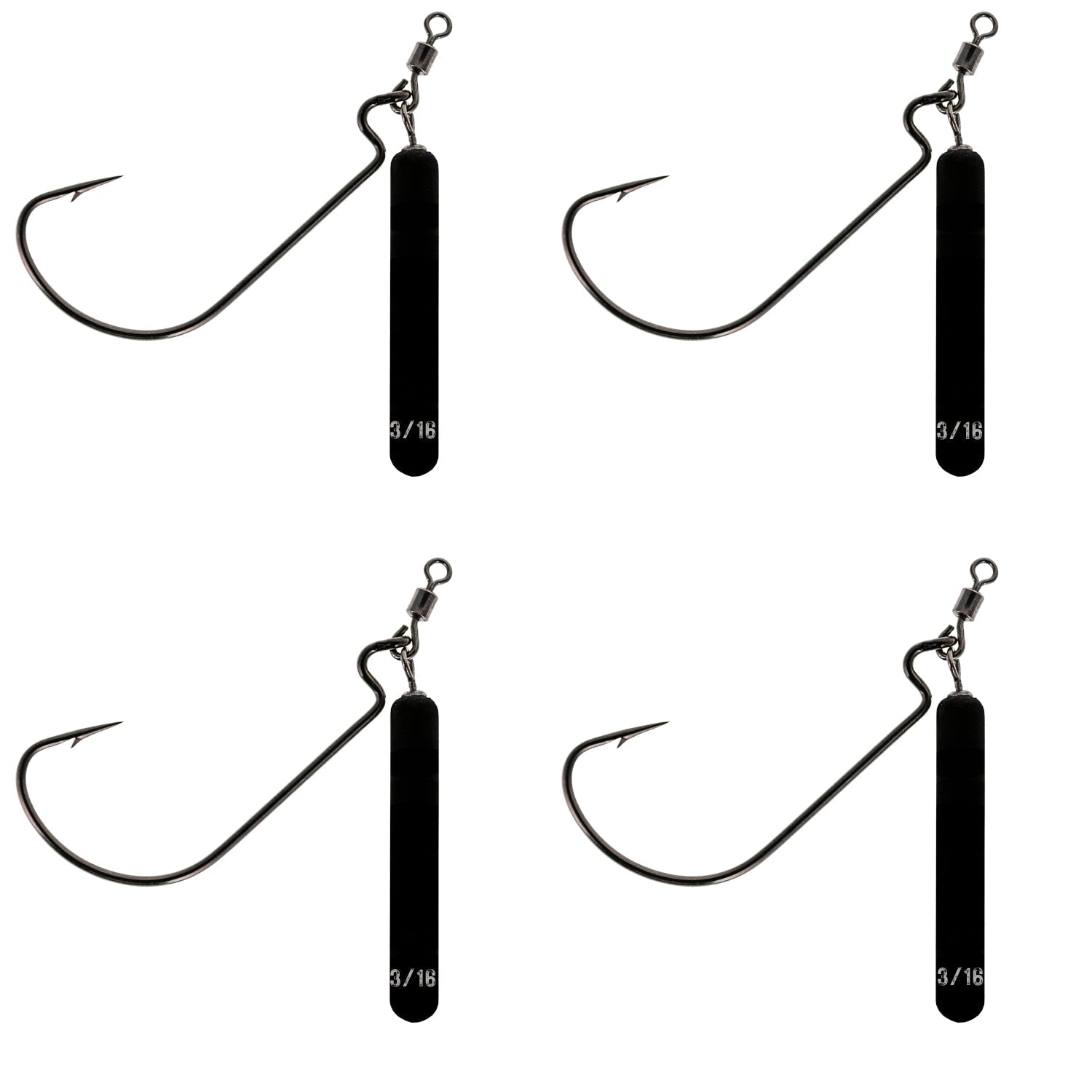 Reaction Tackle Tungsten Jika Rigs - 4PK – 3/8oz - 1/0 Hook for fishing (6 view)