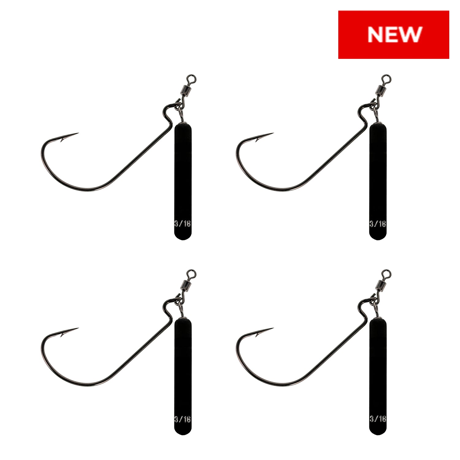 Reaction Tackle Tungsten Jika Rigs - 4PK – 1/8 oz - 1 Hook for fishing (1 view)