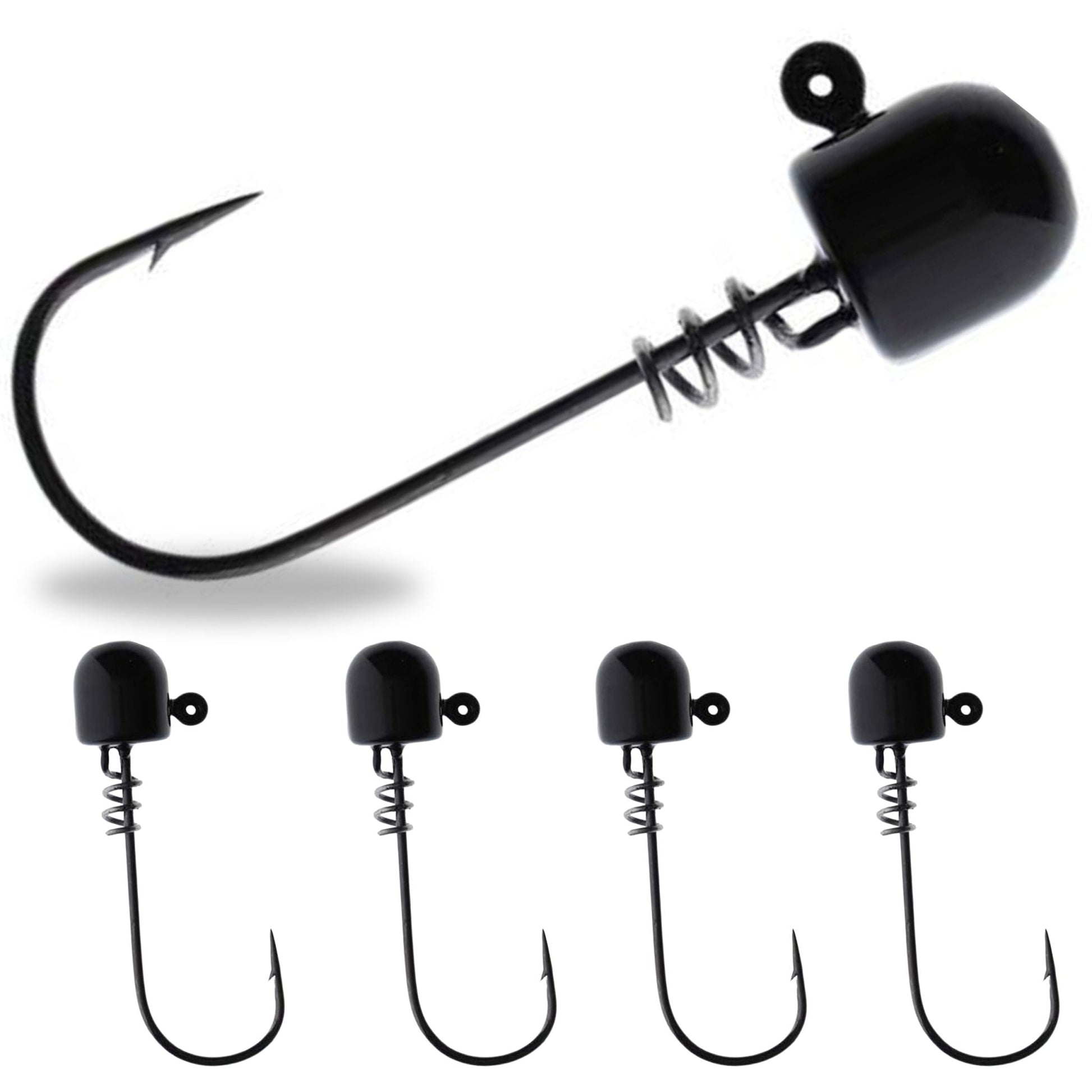 Reaction Tackle Tungsten Screw Lock Jig Heads (5 - Pack) – Black for fishing (1 view)